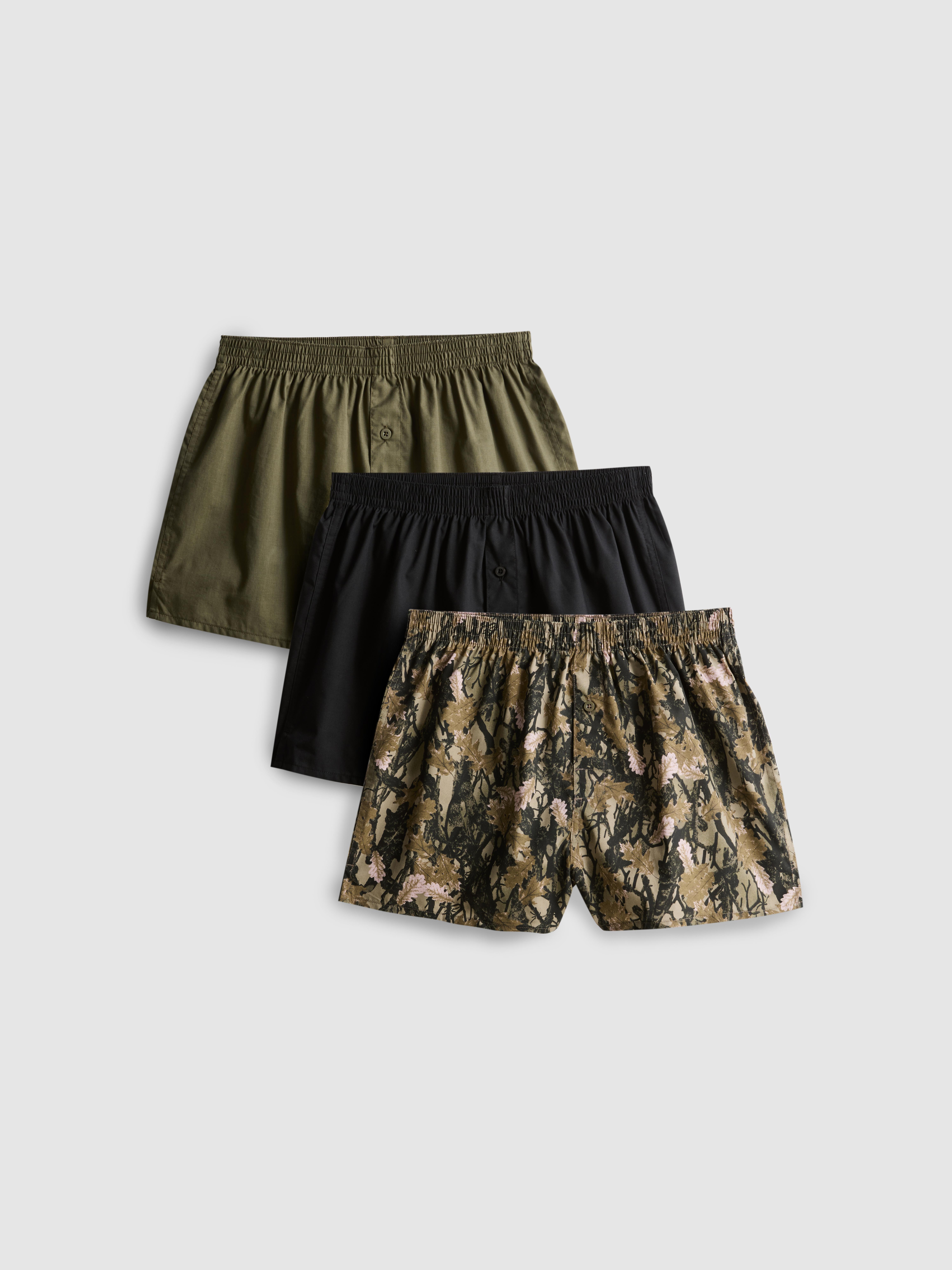 下着・アンダーウェア everyone 3P boxer shorts Mens Khaki 3pk Patterned Boxer Shorts | Primark
