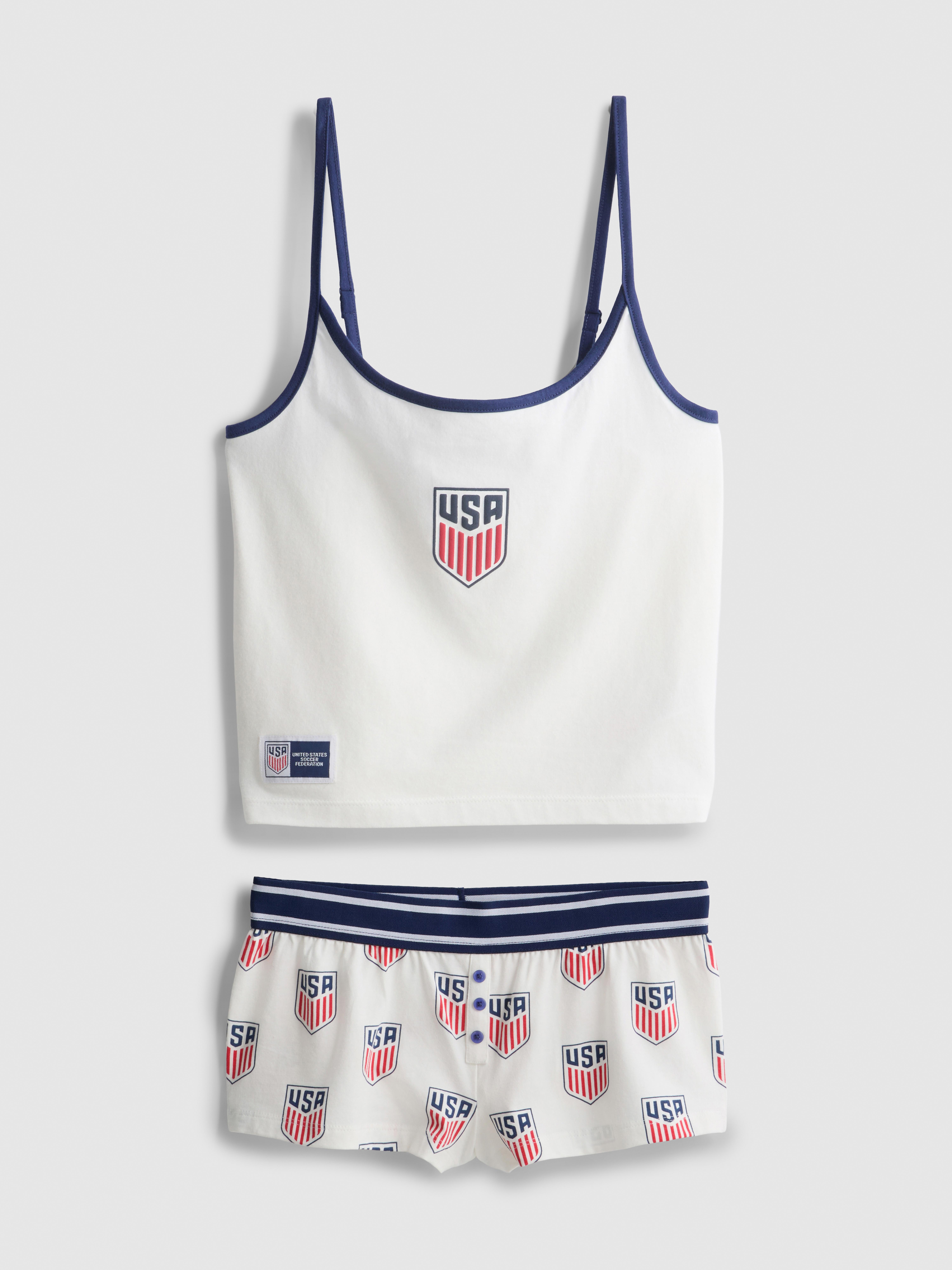 USA FC Cotton-Rich Cami Shorty Pajamas