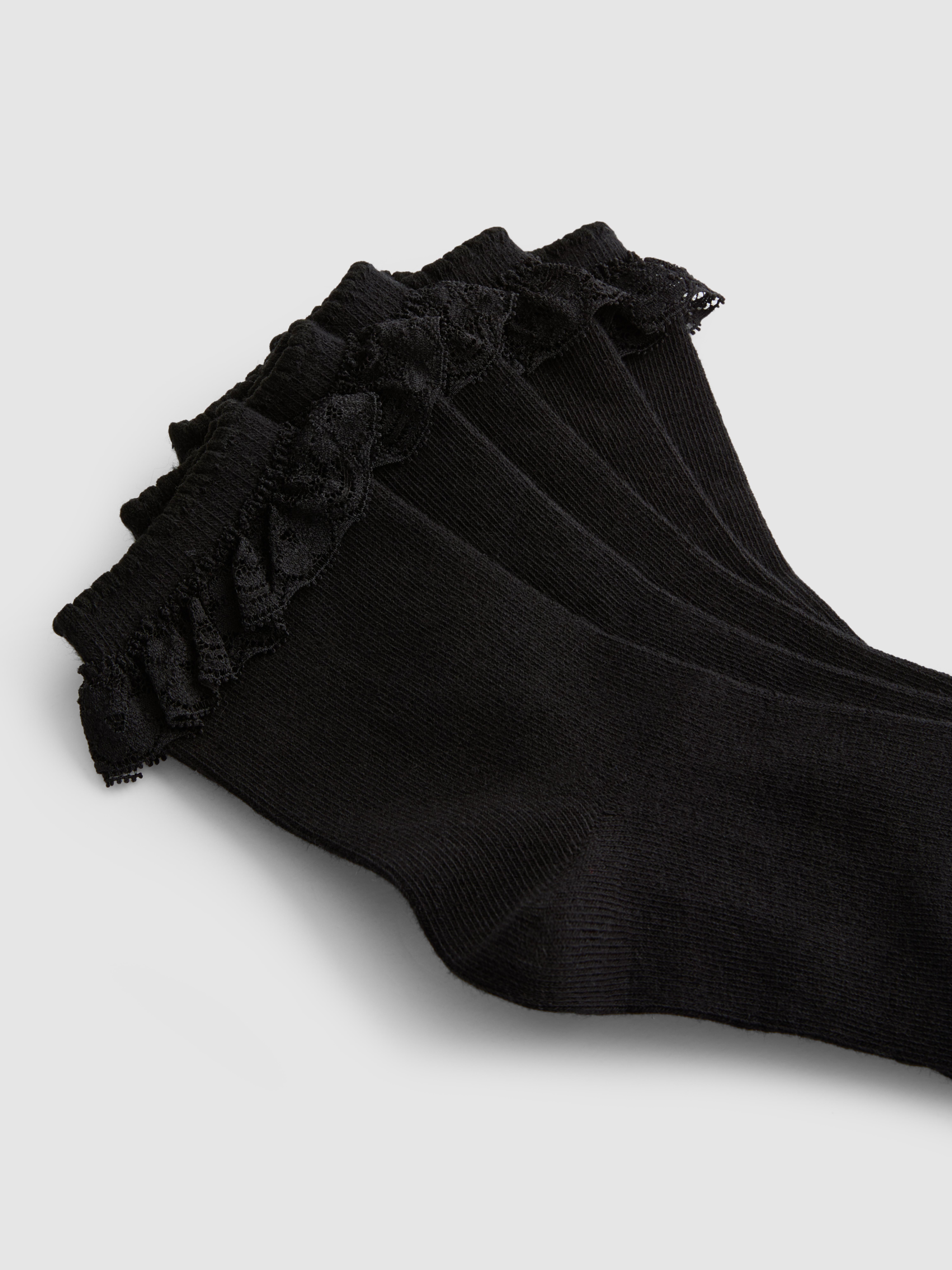 5pk Cotton Rich Ruffle Ankle Socks
