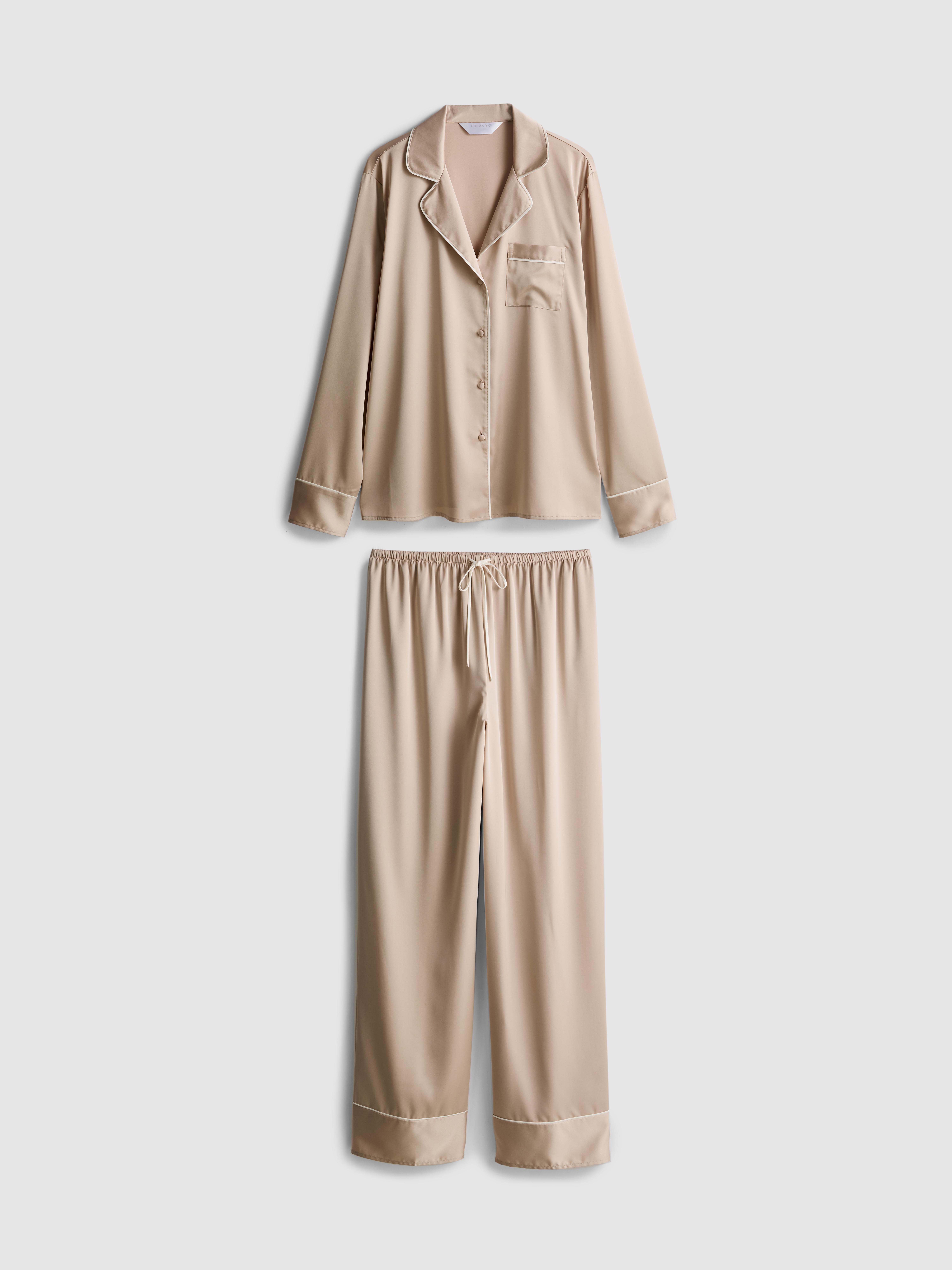 Womens Taupe Essential Satin Boyfriend Pyjamas | Primark