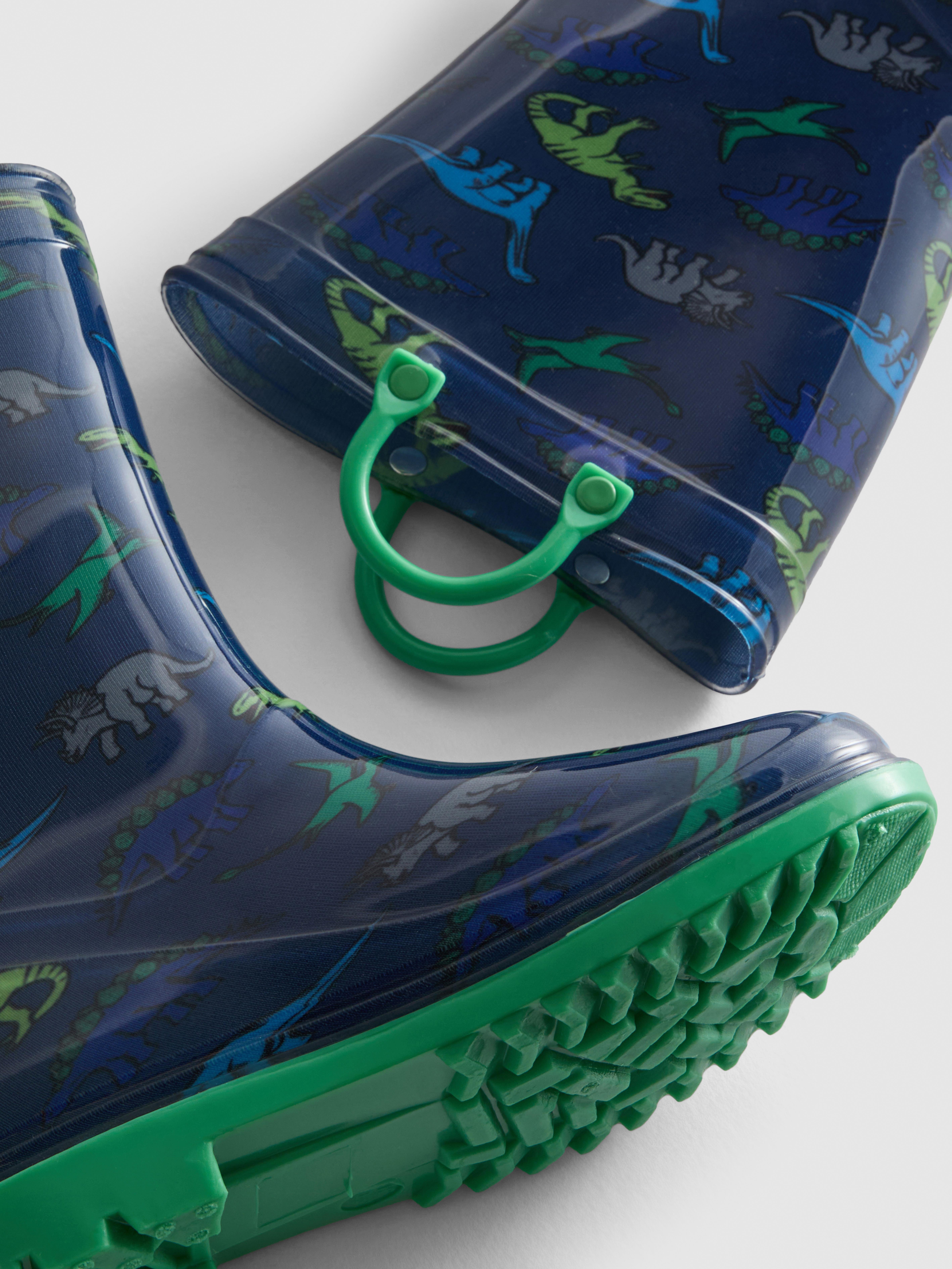 Boys Navy Dinosaur Graphic Rain Boots | Primark
