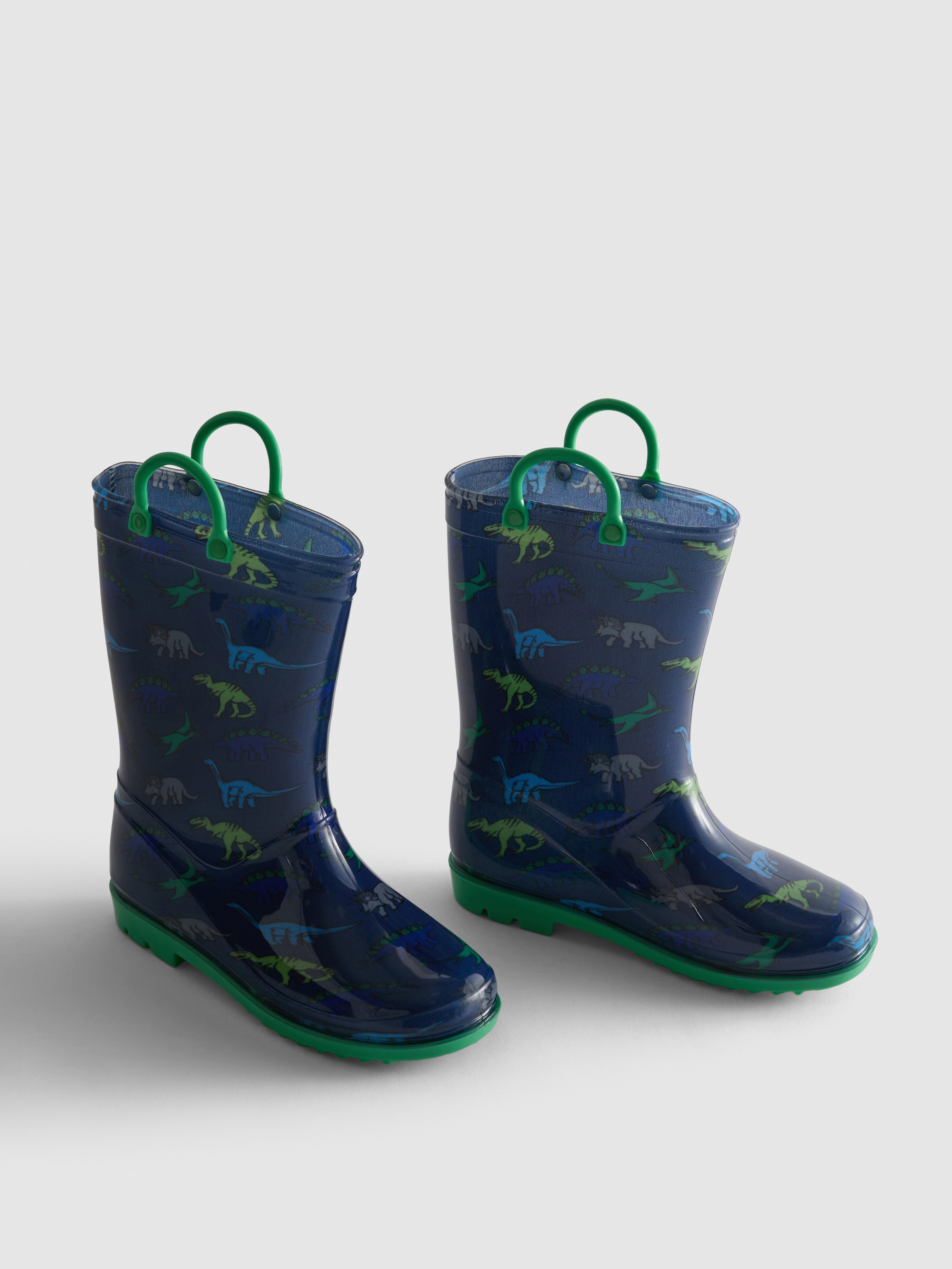 Boys Navy Dinosaur Graphic Rain Boots | Primark