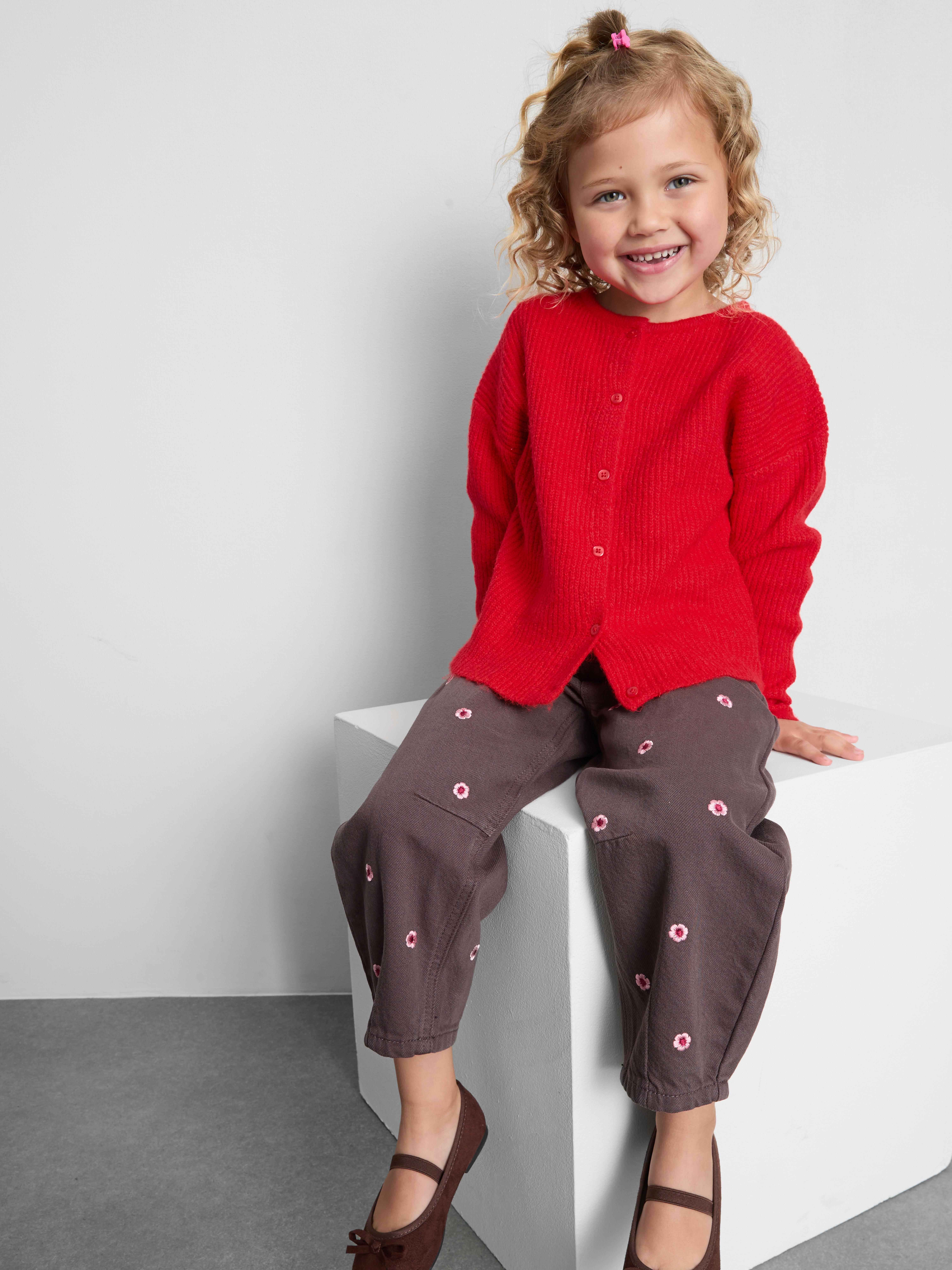 1-9yrs | Button-Up Cardigan Red