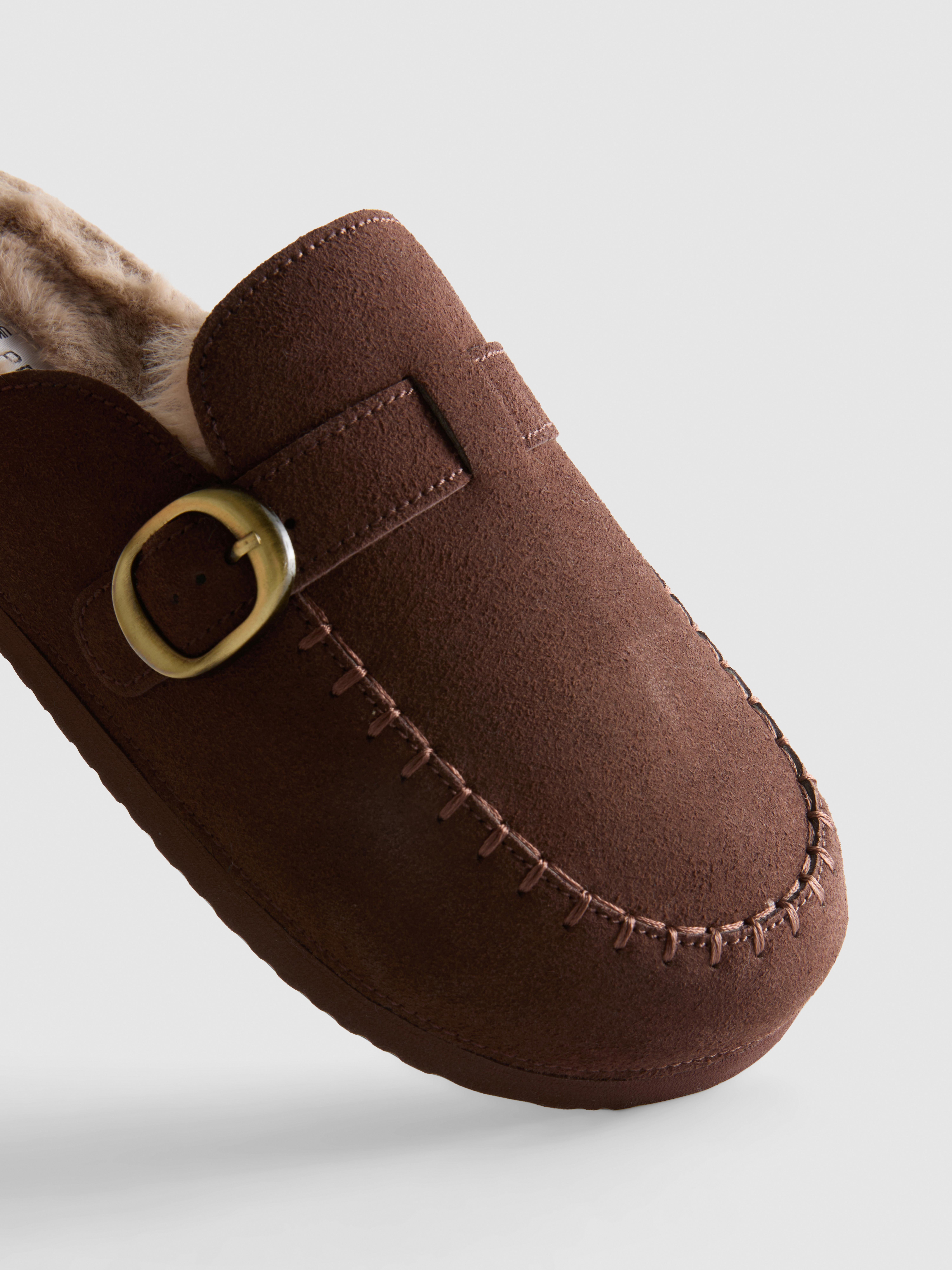 Faux Fur Lined Mule Slippers
