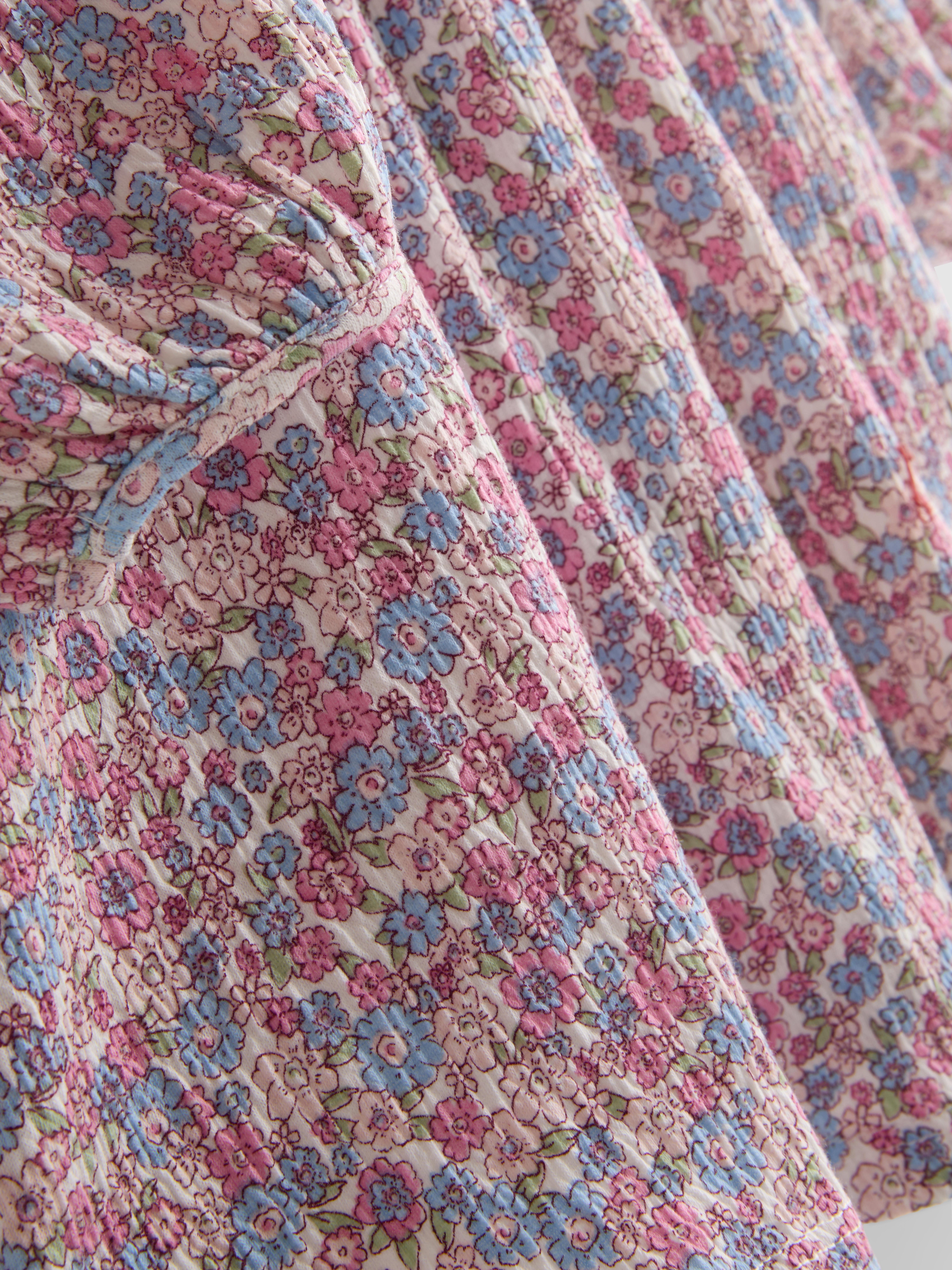 1–9 Jahre | Gesmoktes Kleid in Knitteroptik mit Ballonärmeln