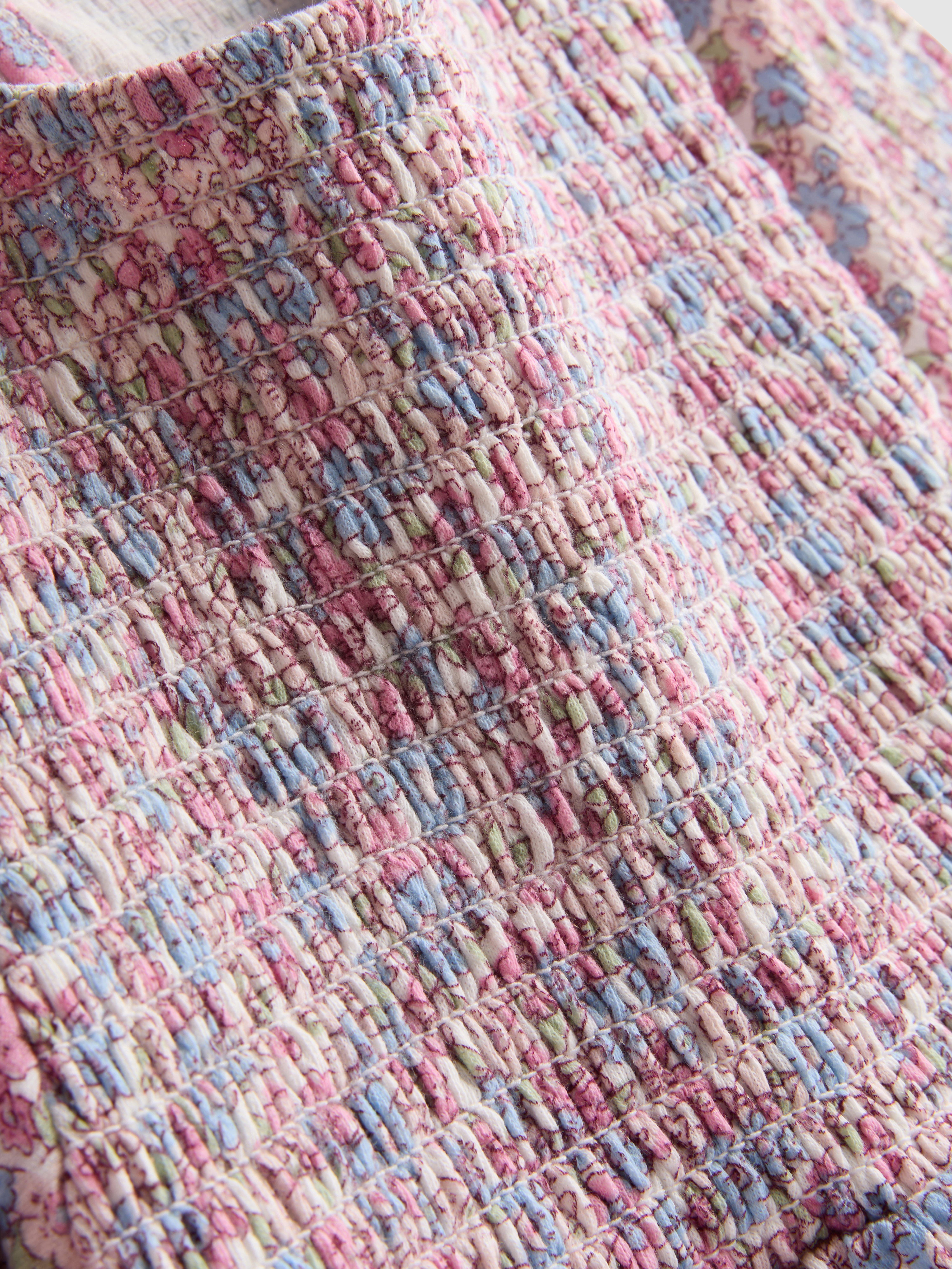 1–9 Jahre | Gesmoktes Kleid in Knitteroptik mit Ballonärmeln