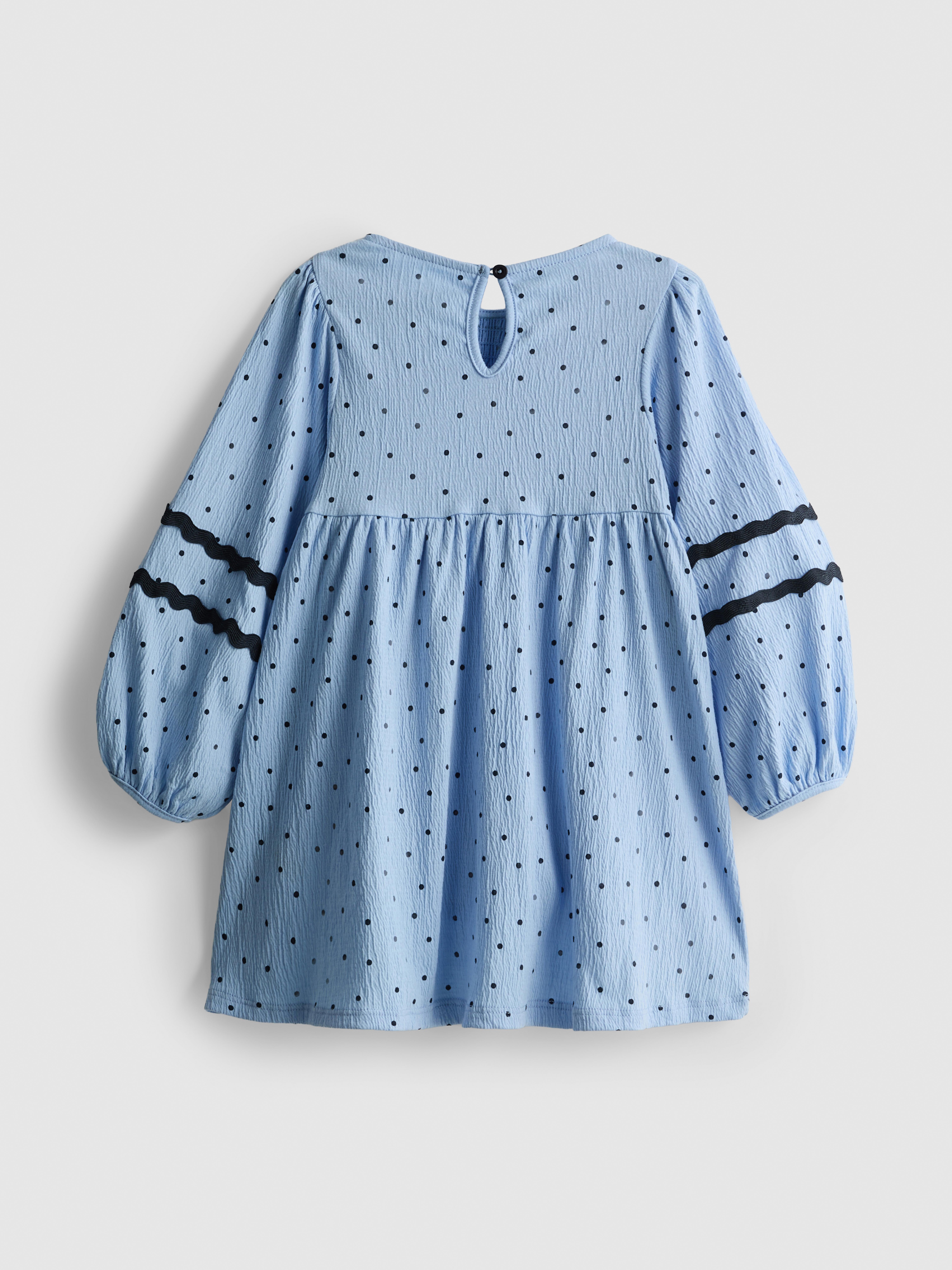 1-9yrs | Crinkle Balloon-Sleeve Smock Dress