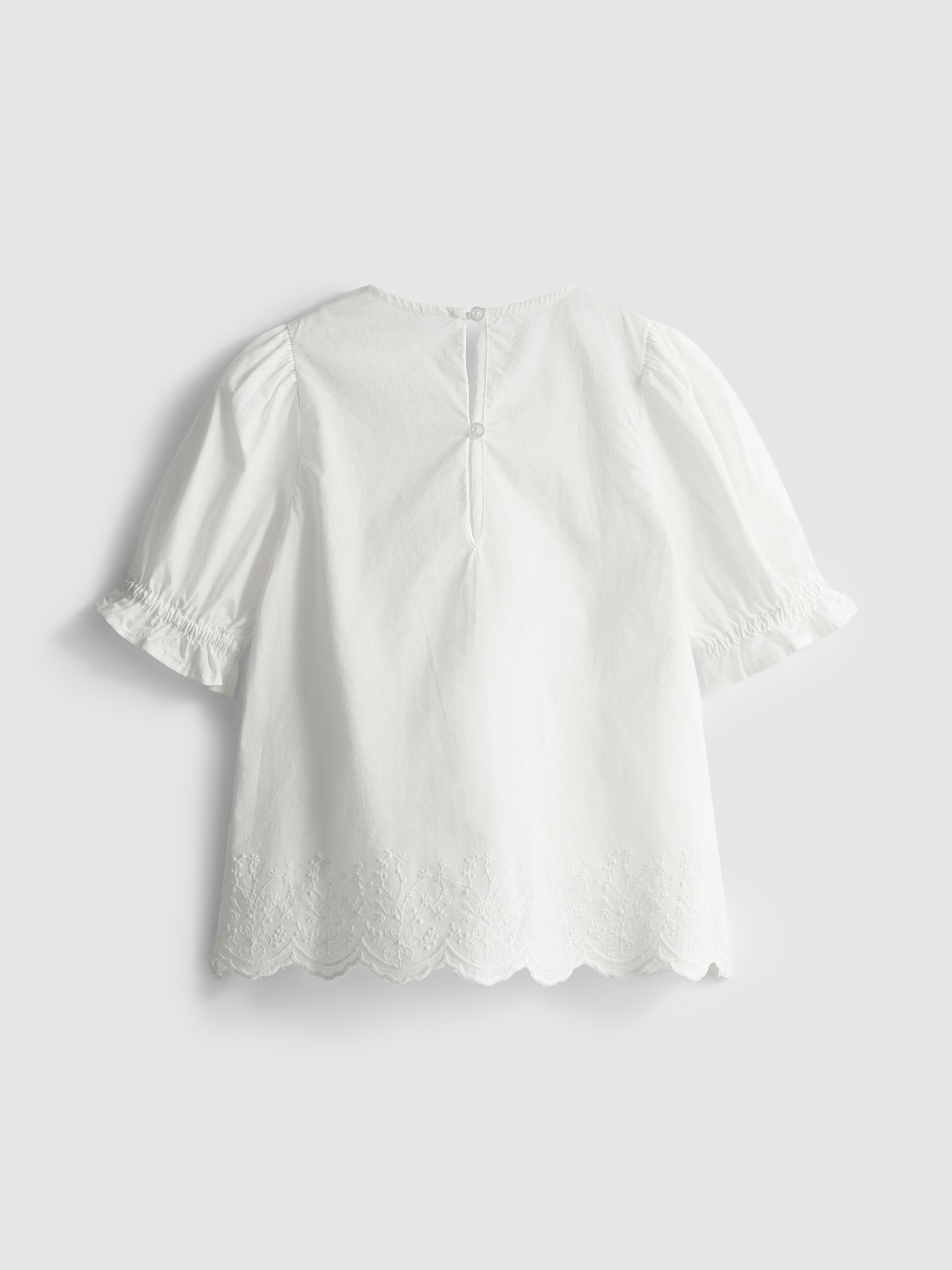 1-9yrs | Pure Cotton Shirred Embroidered Blouse