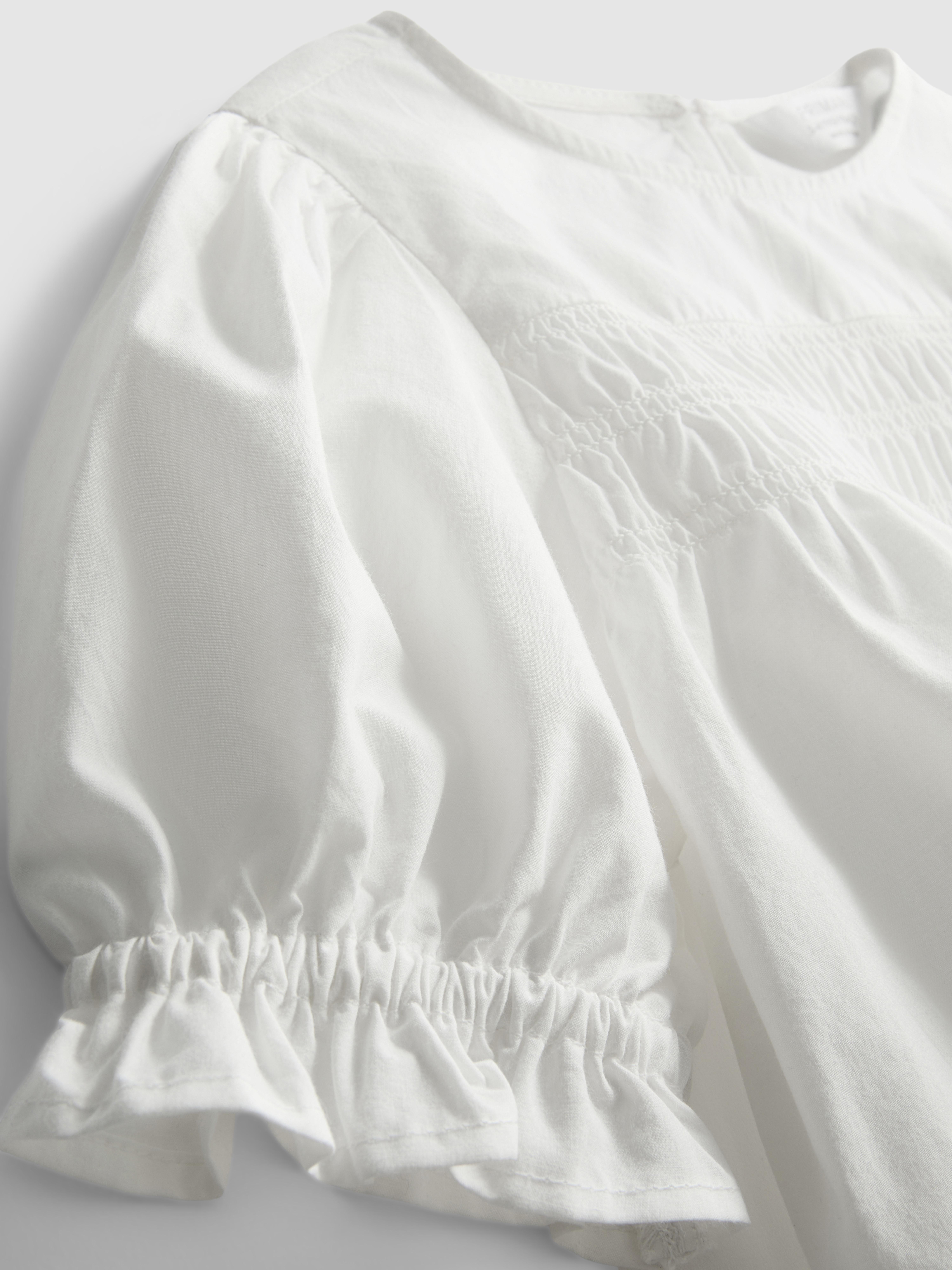 1-9yrs | Pure Cotton Shirred Embroidered Blouse