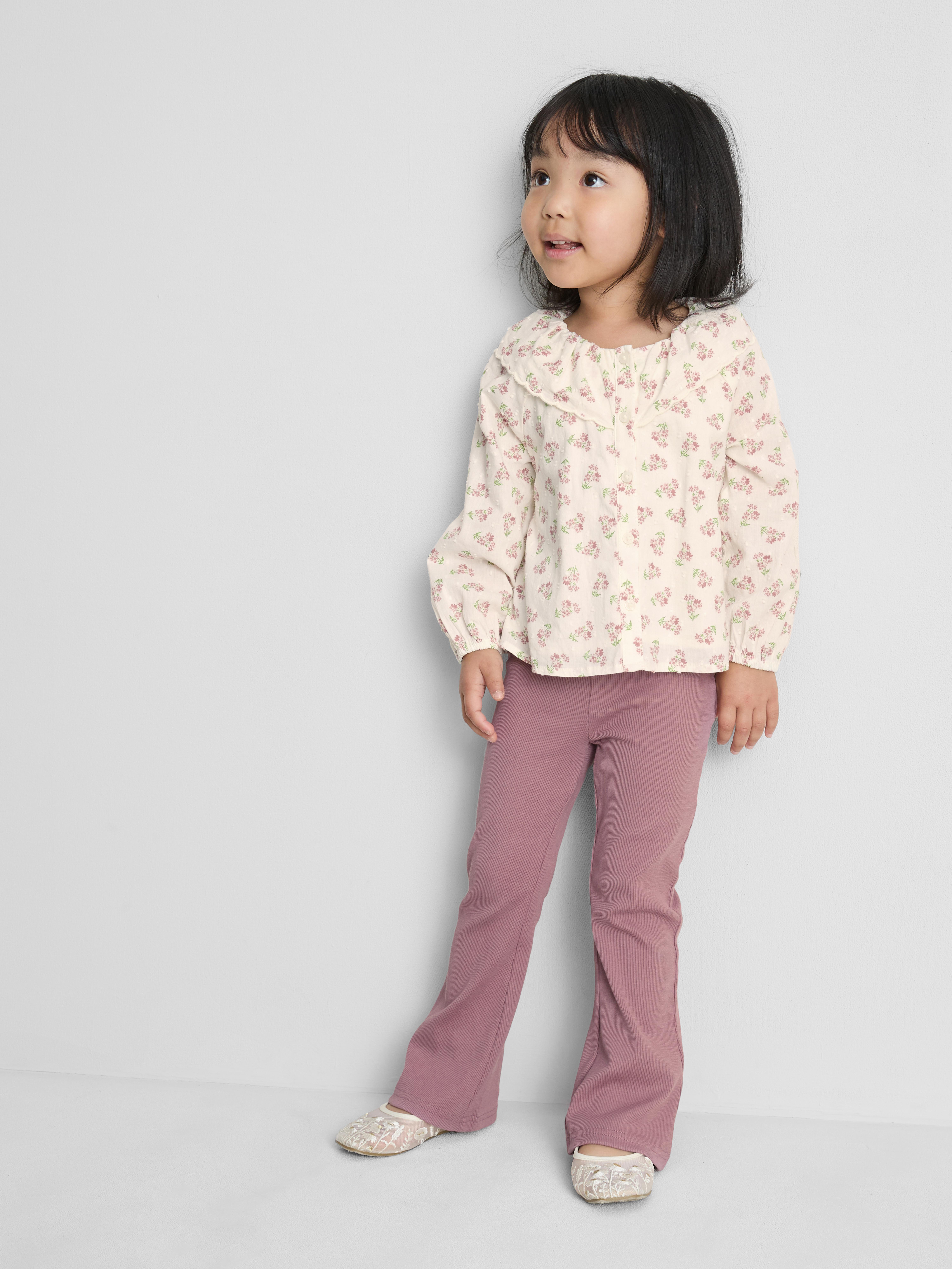 1-9yrs | Collared Blouse and Flare Leggings Set