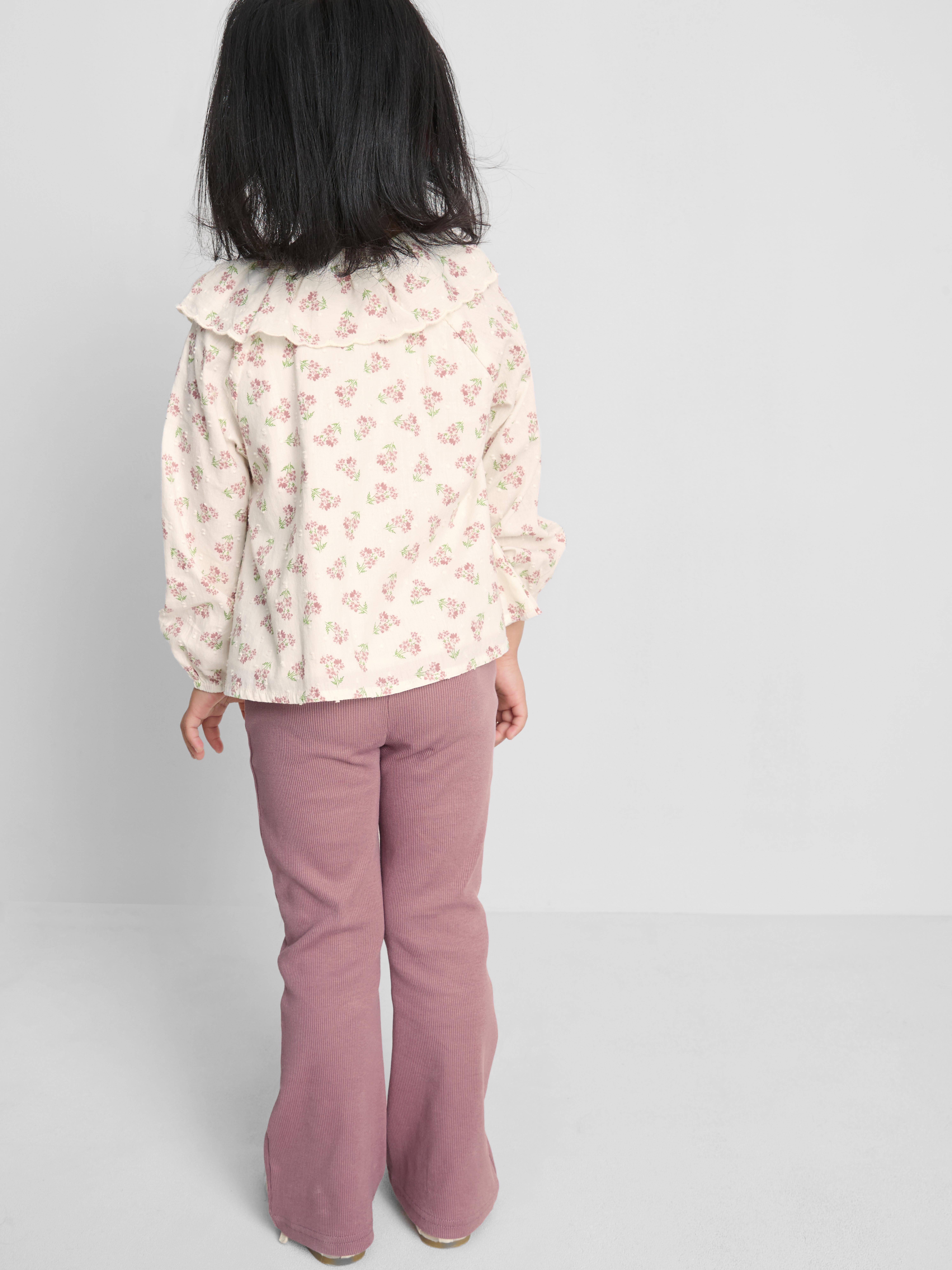1-9yrs | Collared Blouse and Flare Leggings Set