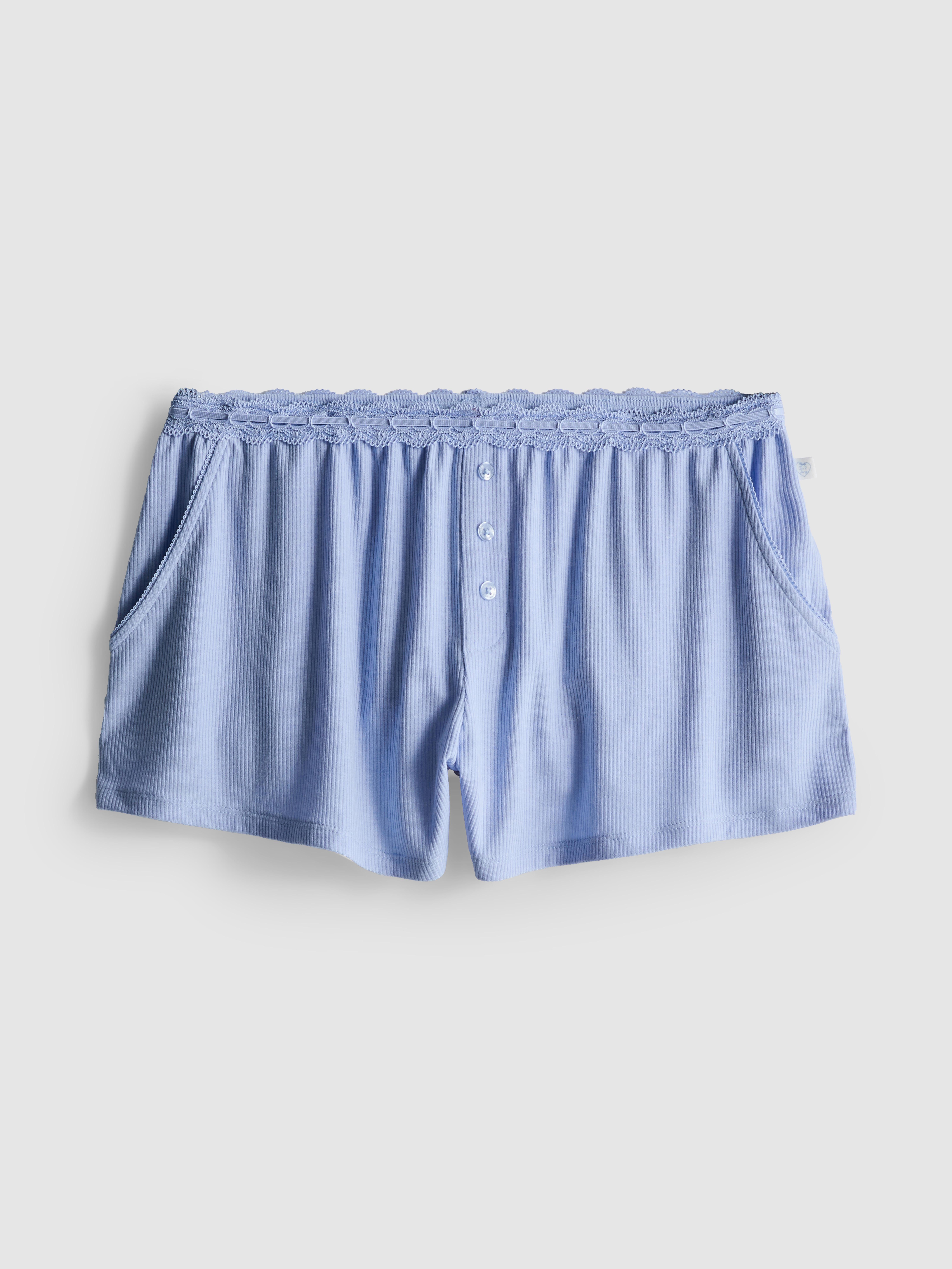 Love To Lounge Contrast Lace Pajama Shorts