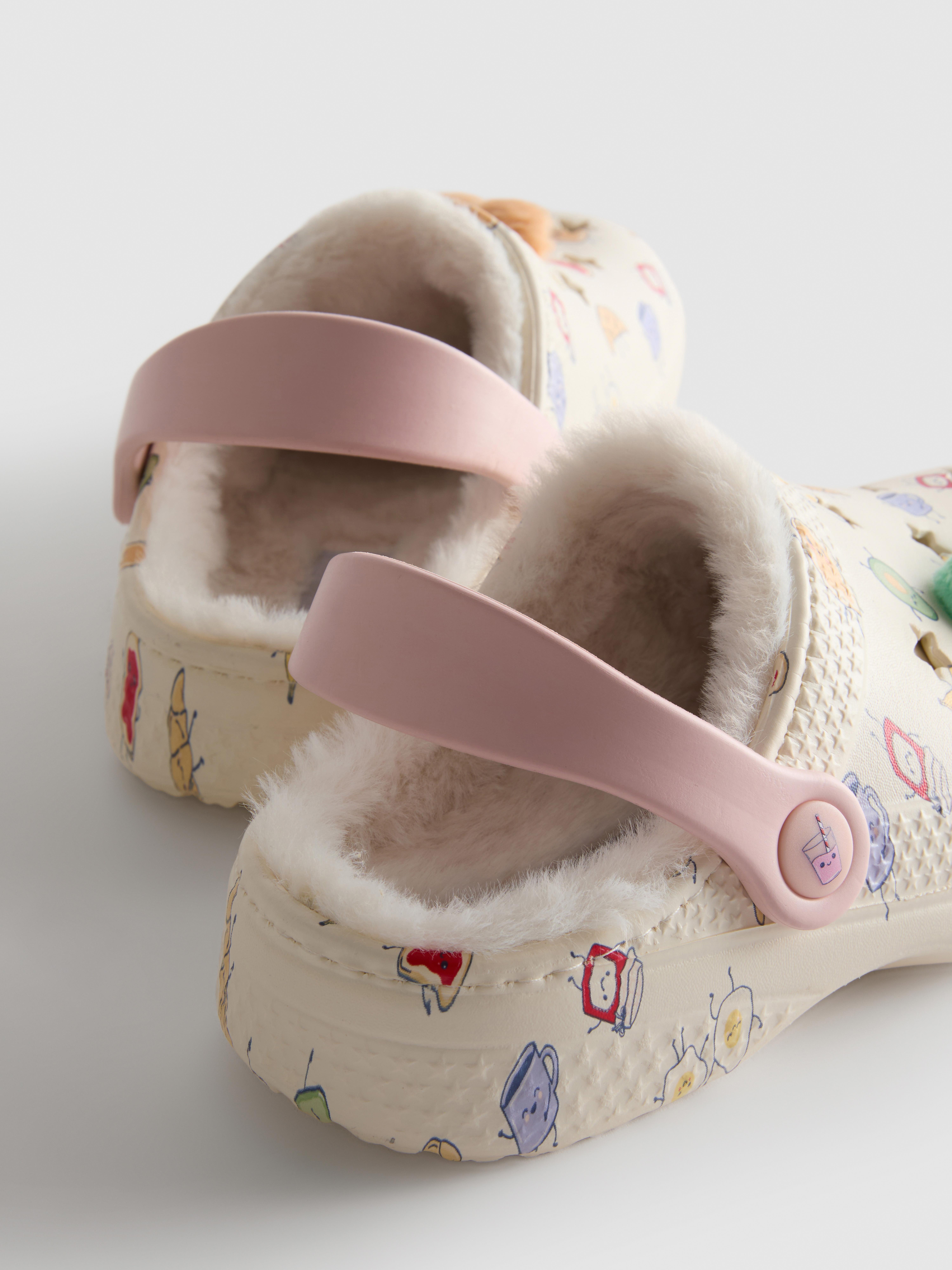 Breakfast Charm Lined Clogs