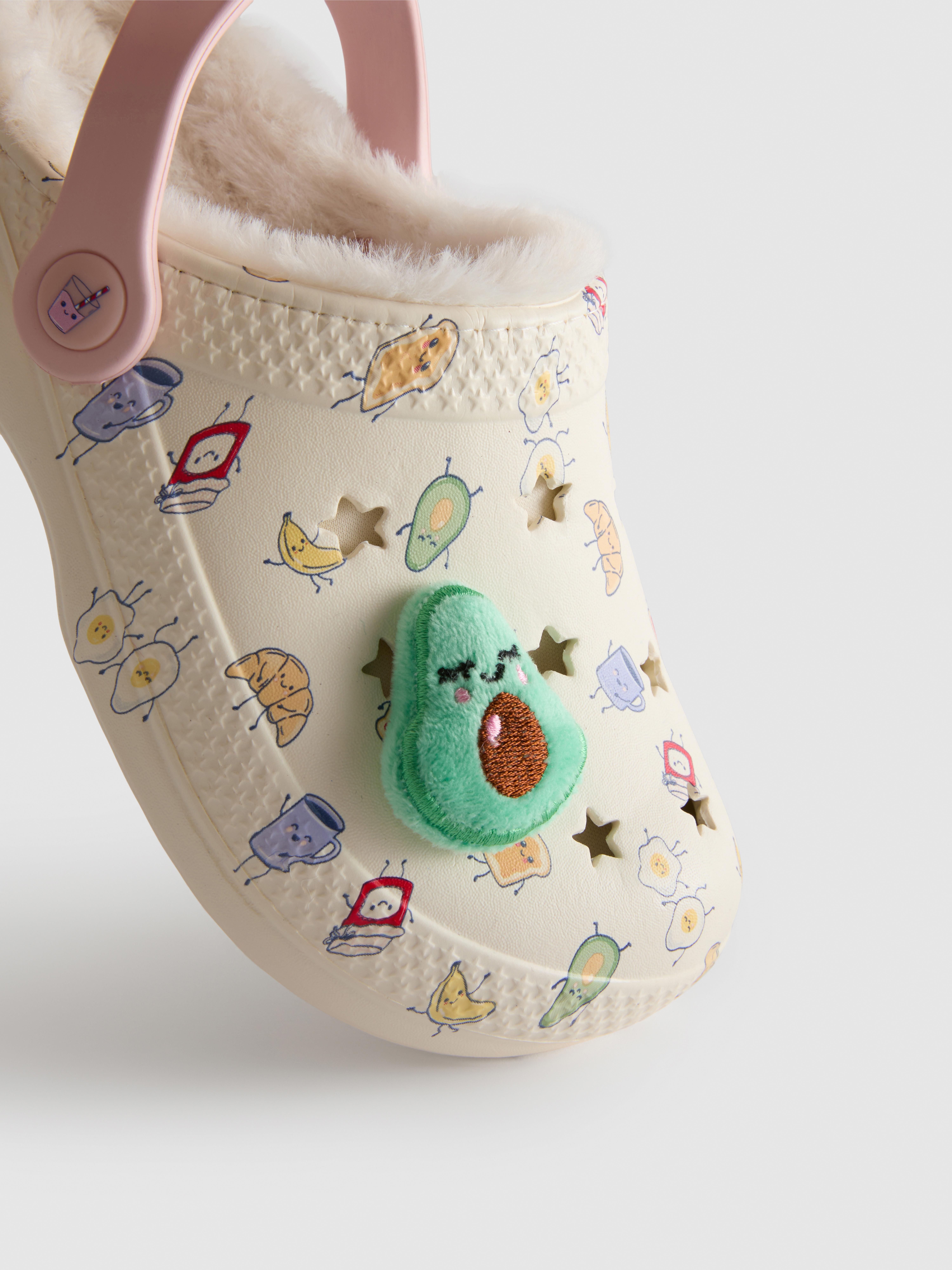 Breakfast Charm Lined Clogs