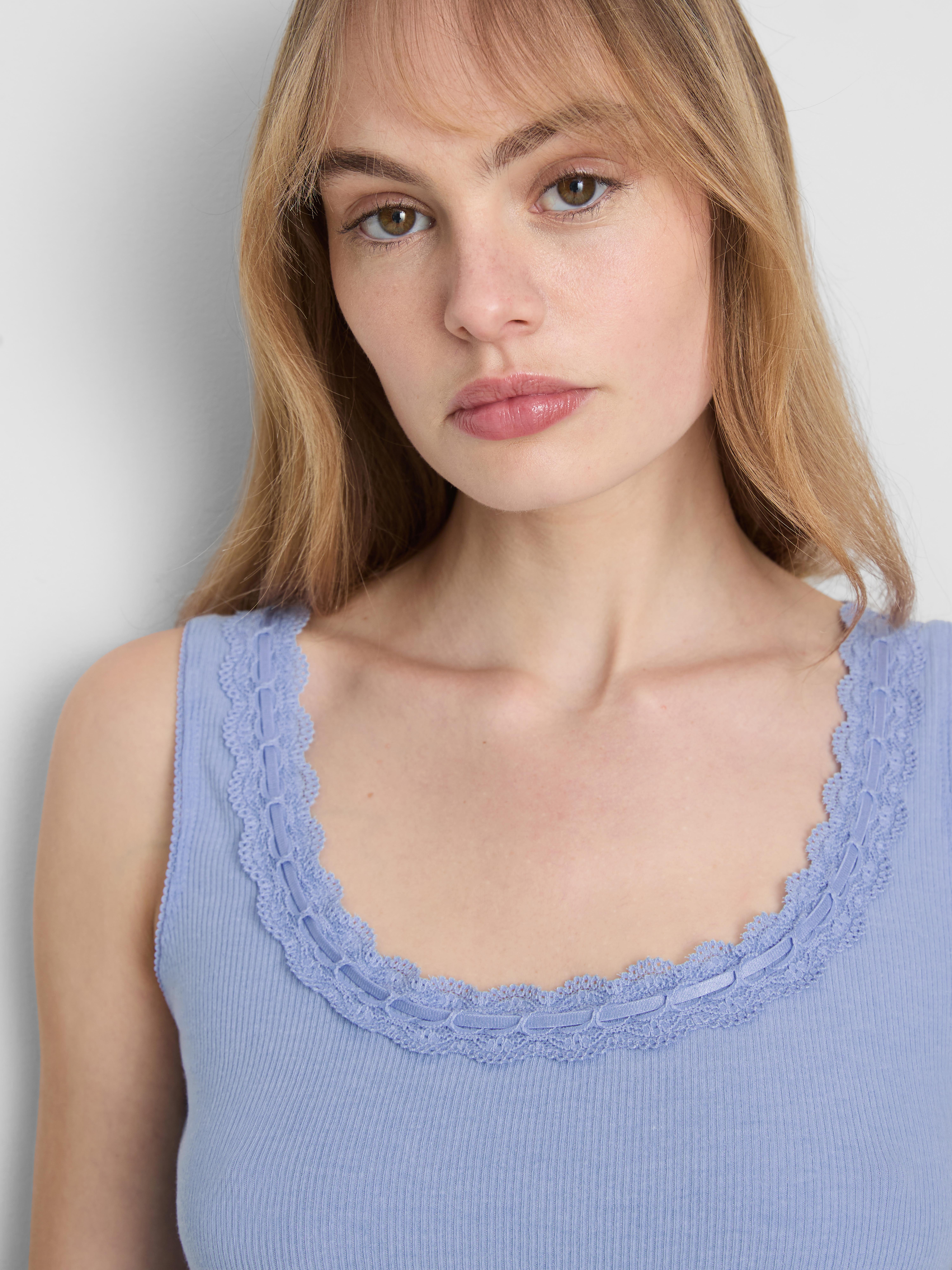 Love To Lounge Contrast Lace Pajama Tank