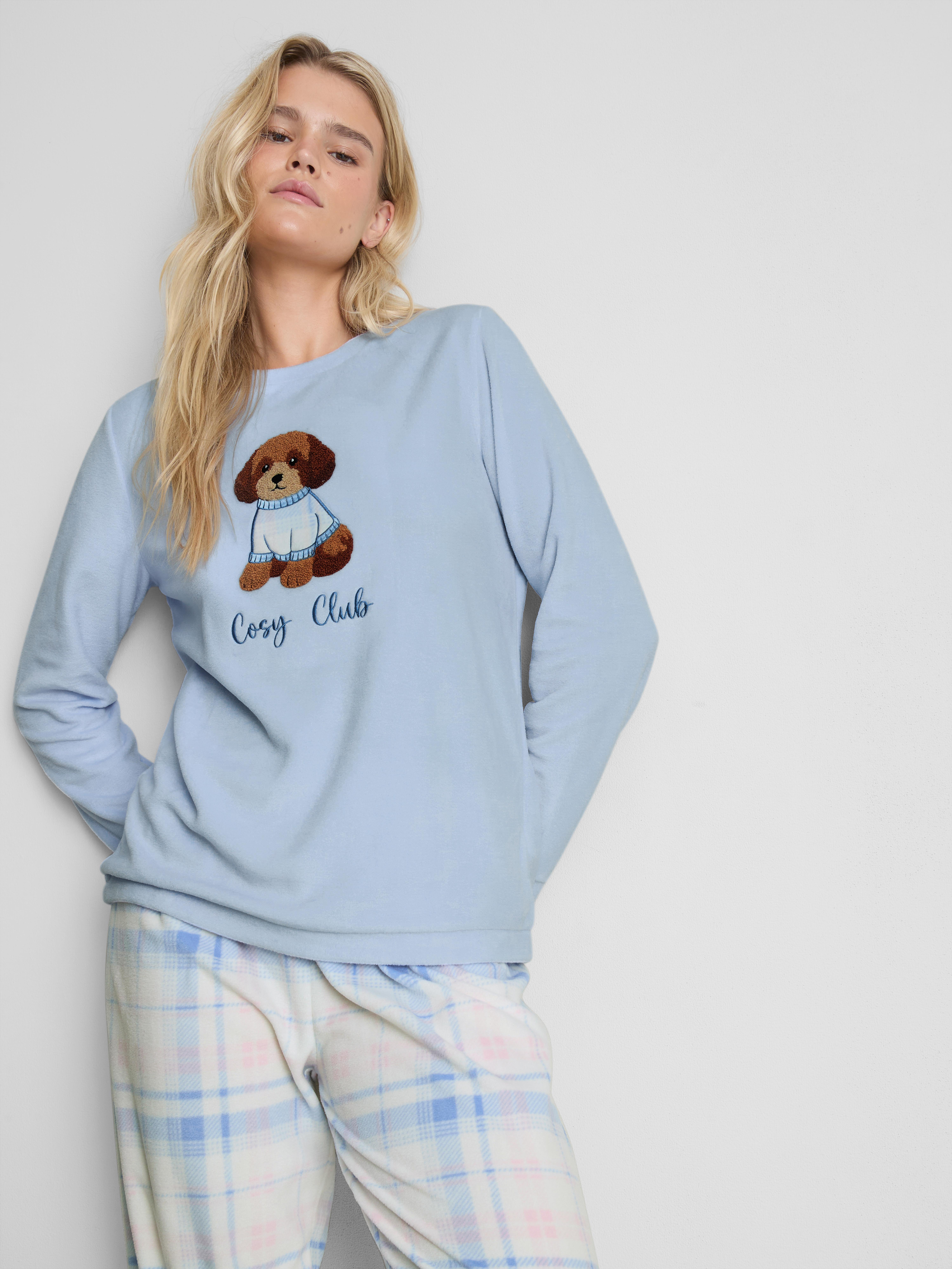 Microfleece pyjama met sweatshirt
