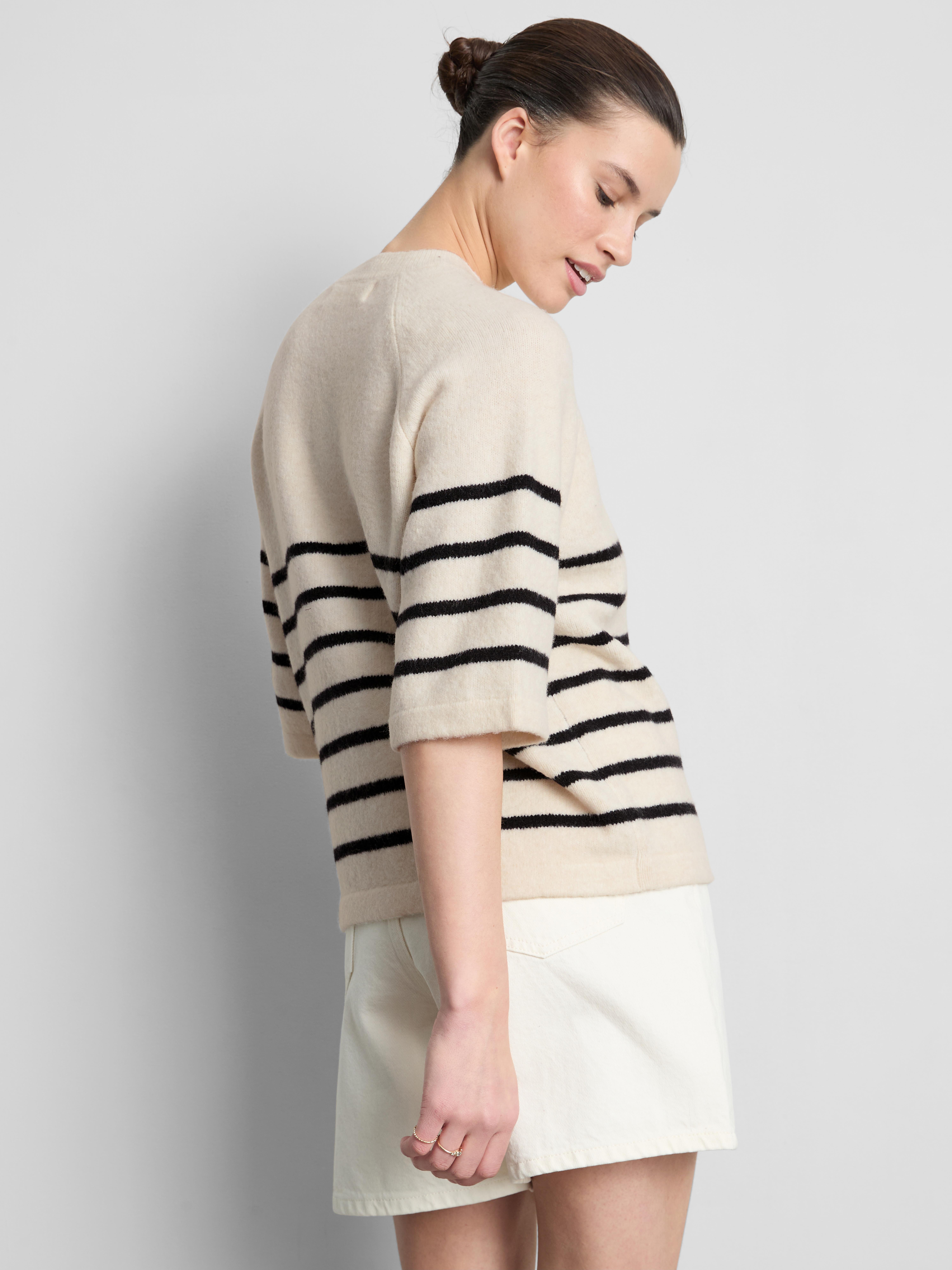 Wool Blend Knitted Boxy T-Shirt
