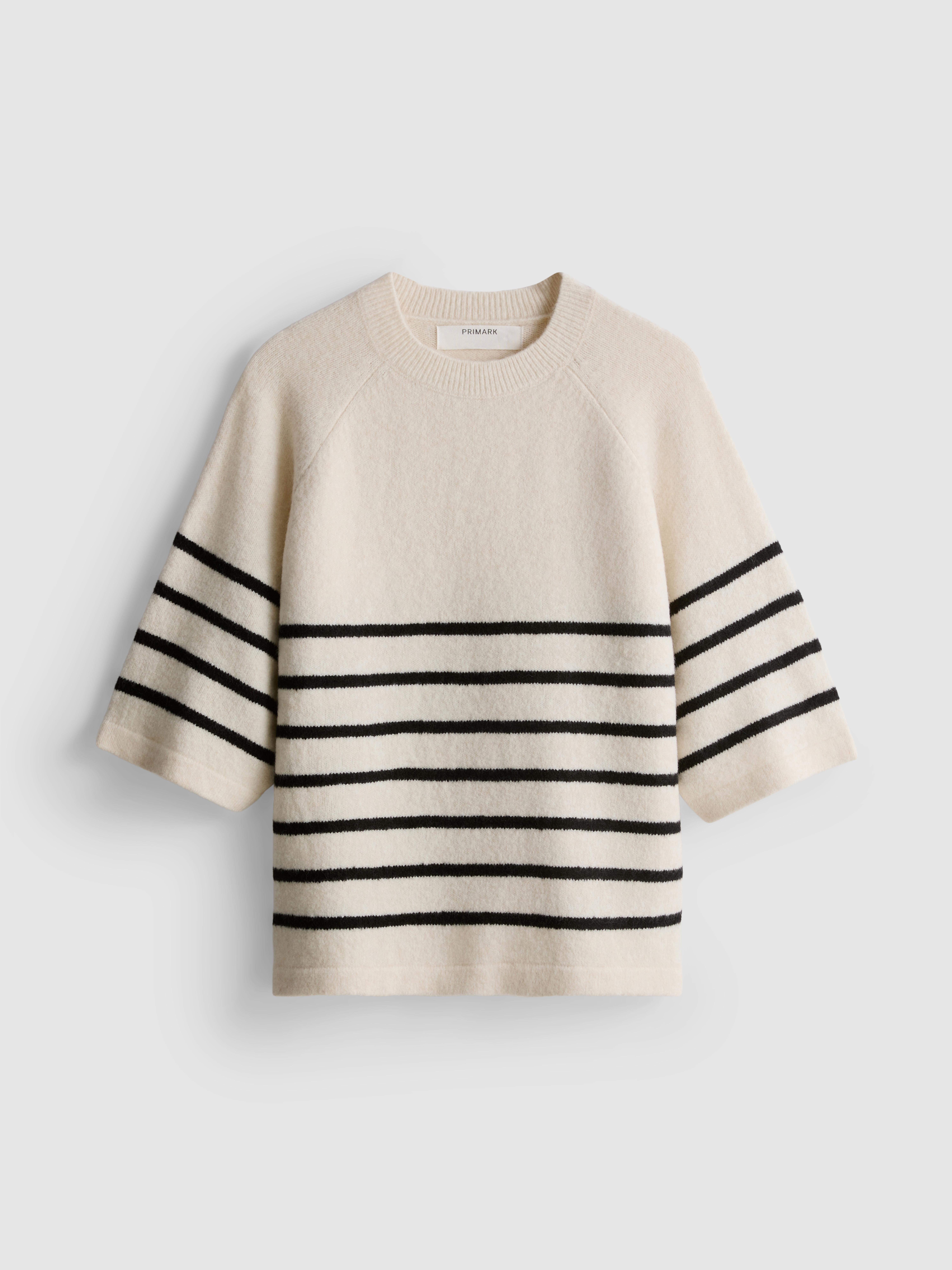 Wool Blend Knitted Boxy T-Shirt