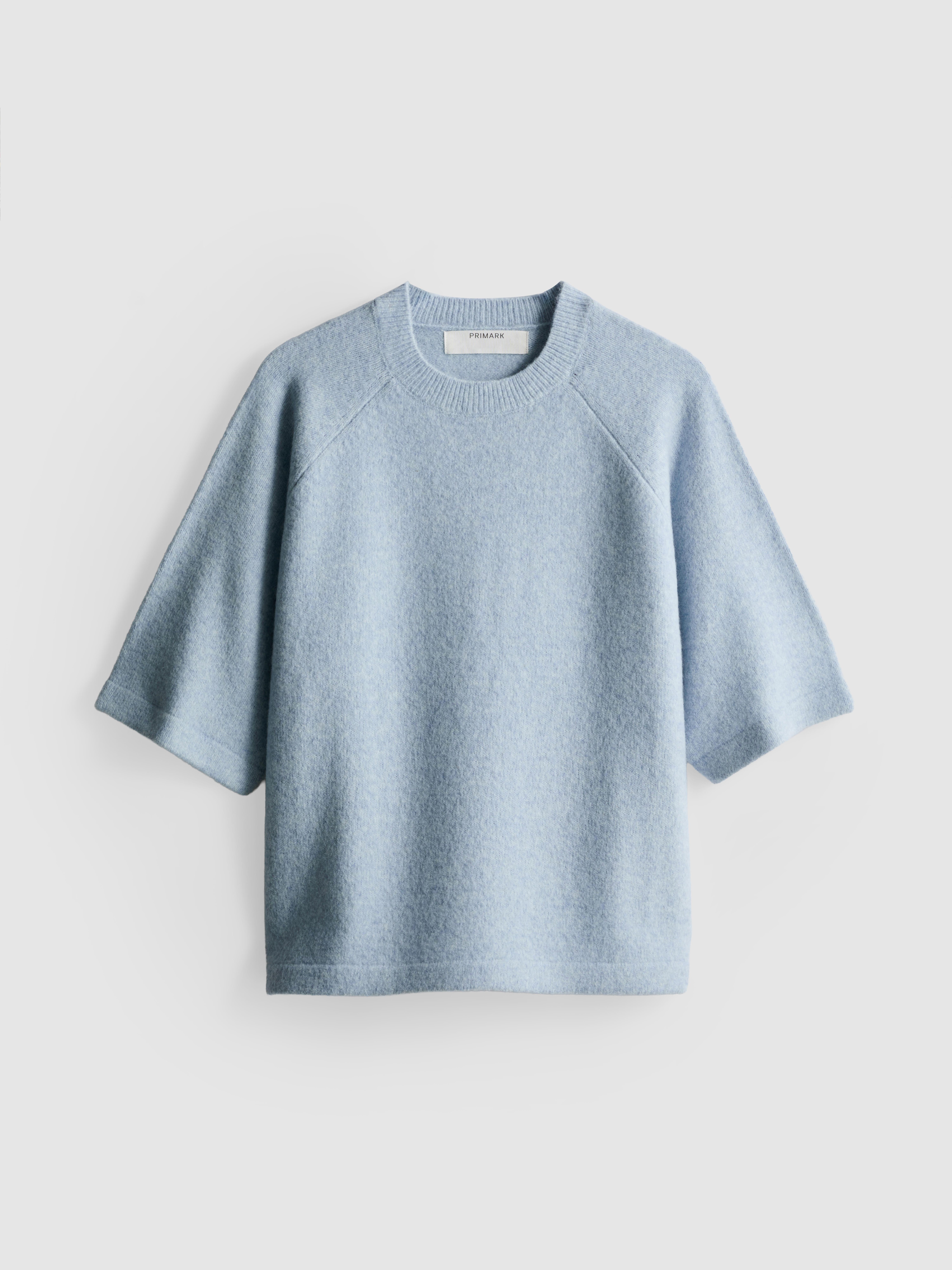 T-shirt carré en maille de laine mélangée