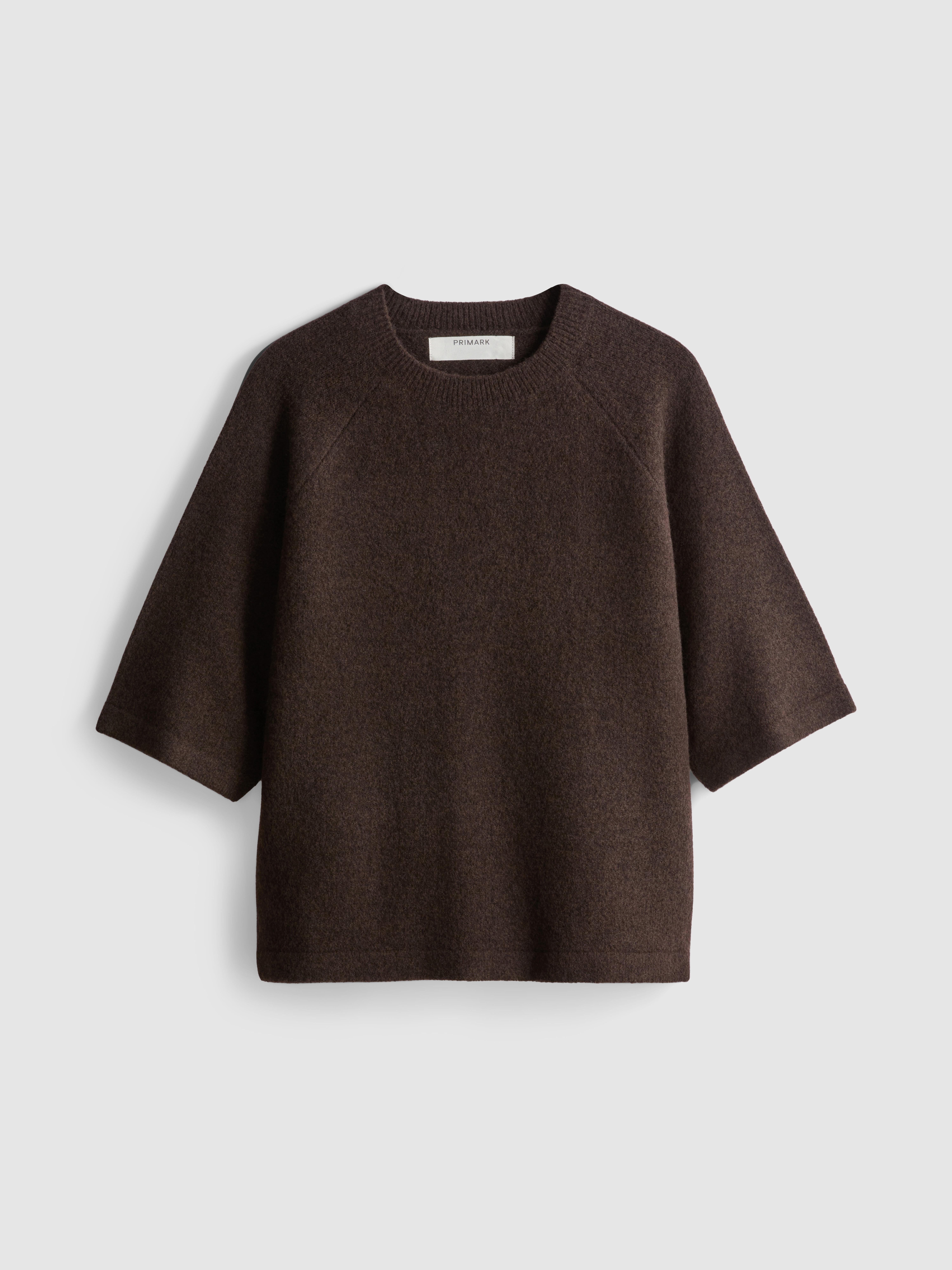 Wool Blend Knitted Boxy T-Shirt