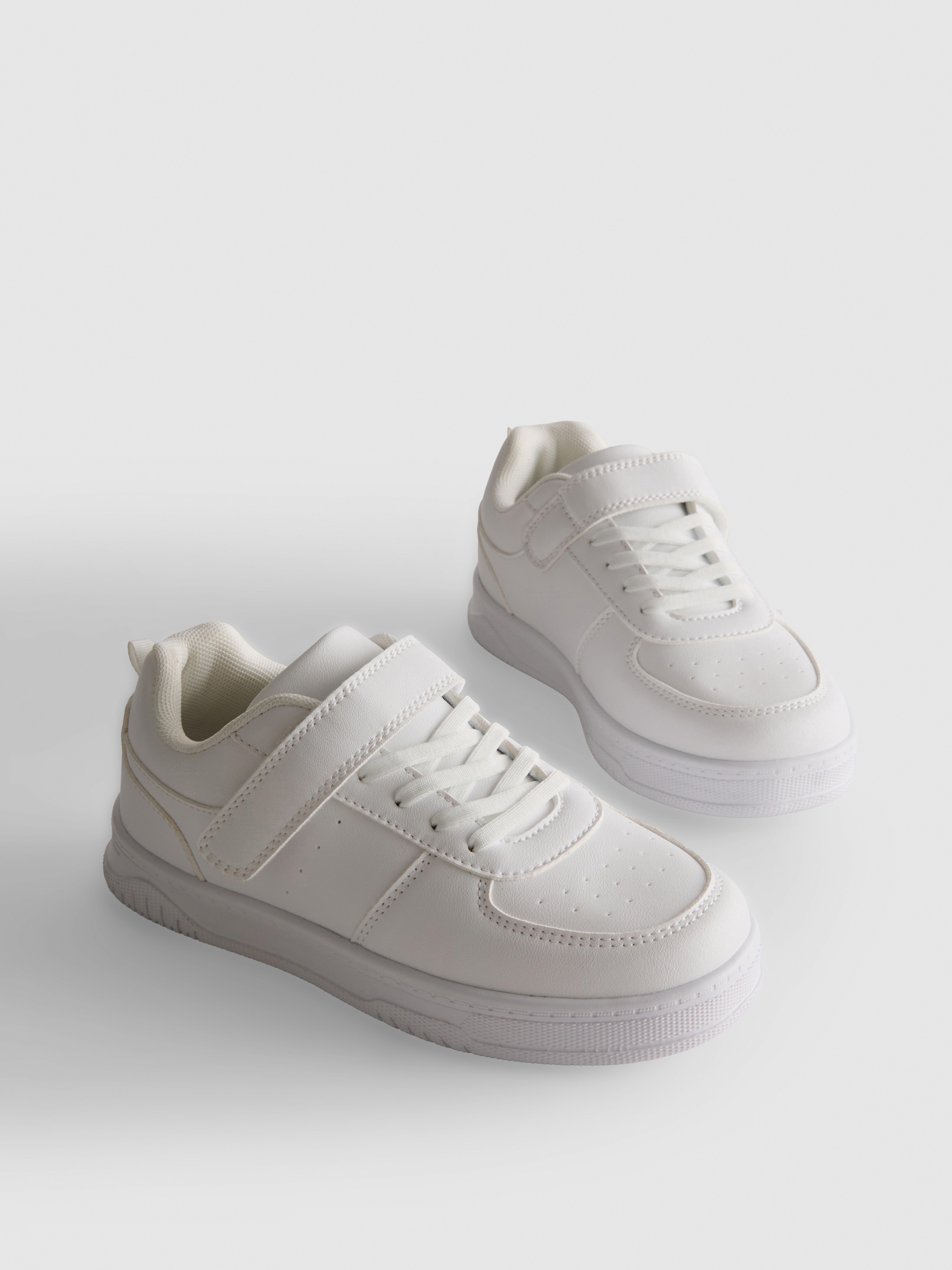 Faux Leather Low-Top Trainers