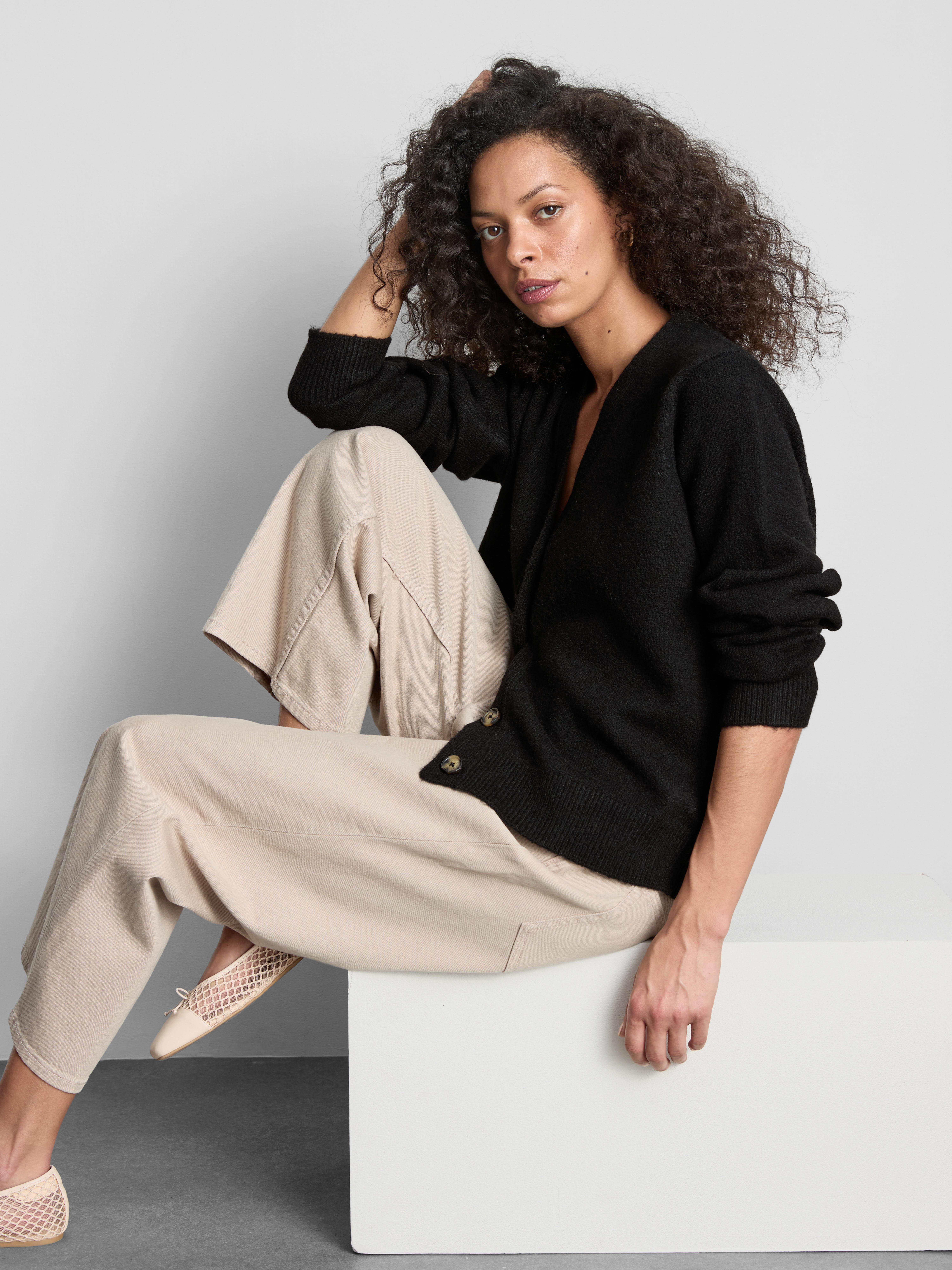 Wool Blend Boyfriend Cardigan