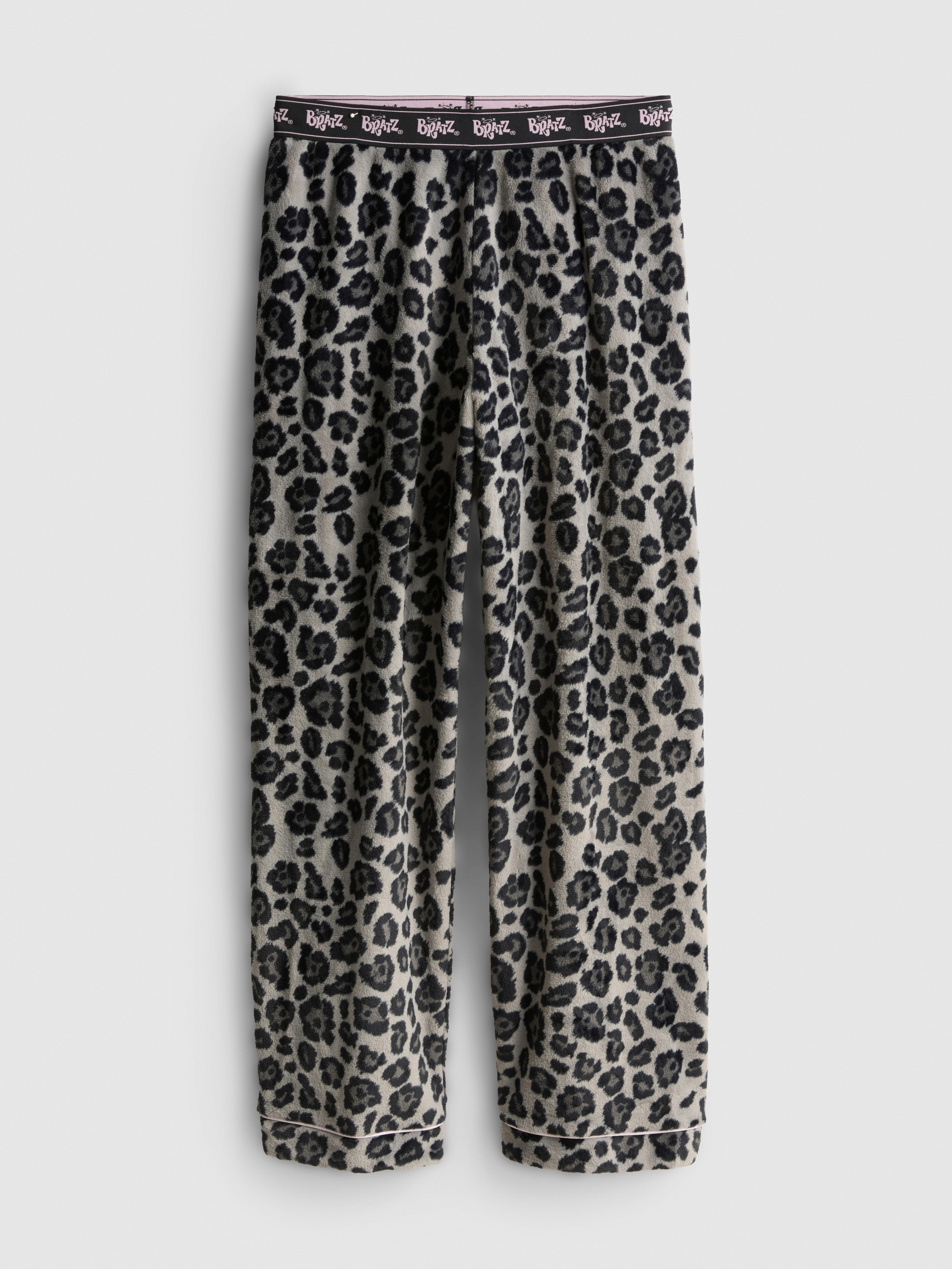 Pluchen pyjamabroek met luipaardprint Bratz