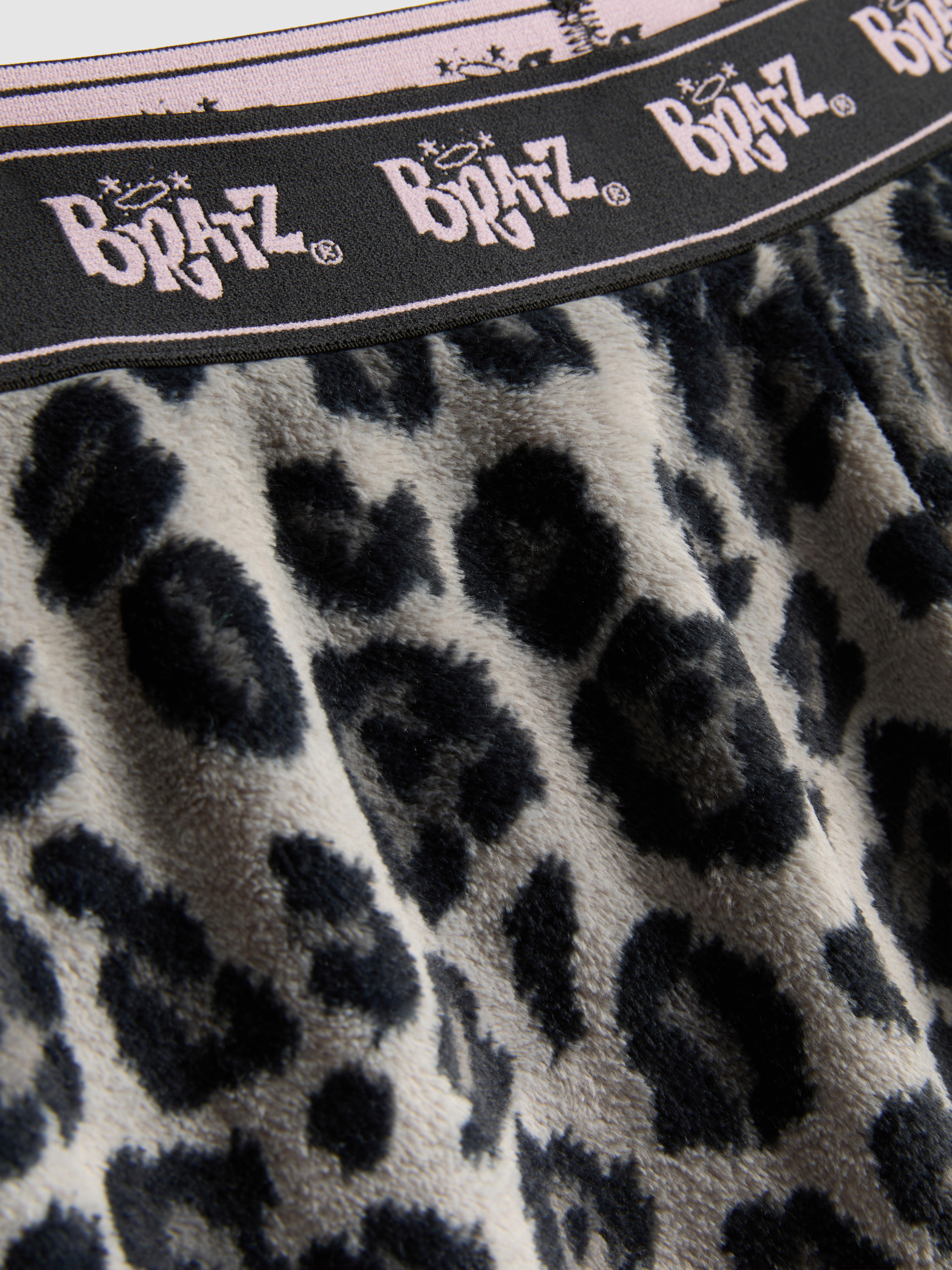 Pluchen pyjamabroek met luipaardprint Bratz