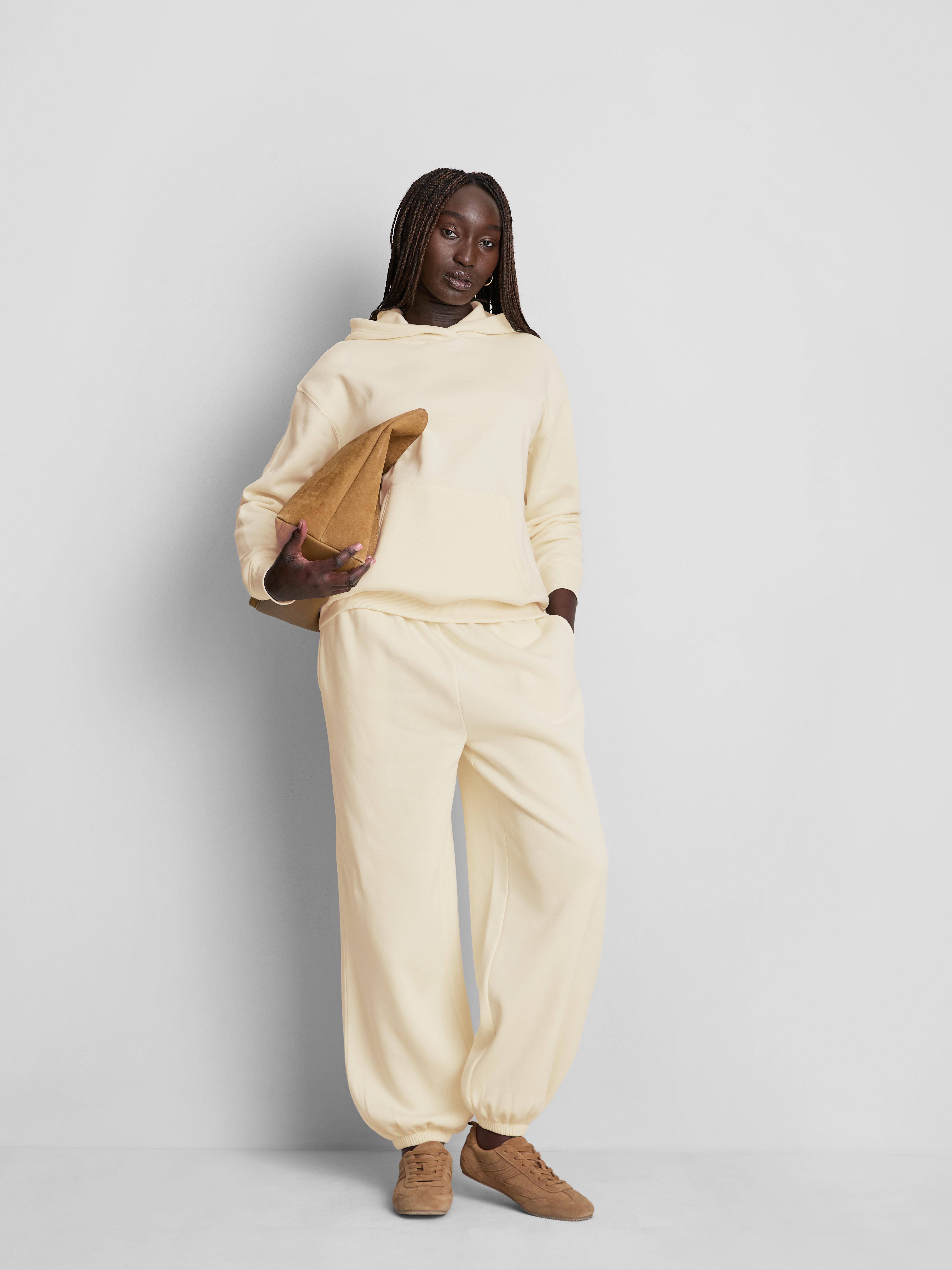 Cotton Blend Cuffed Joggers Lemon
