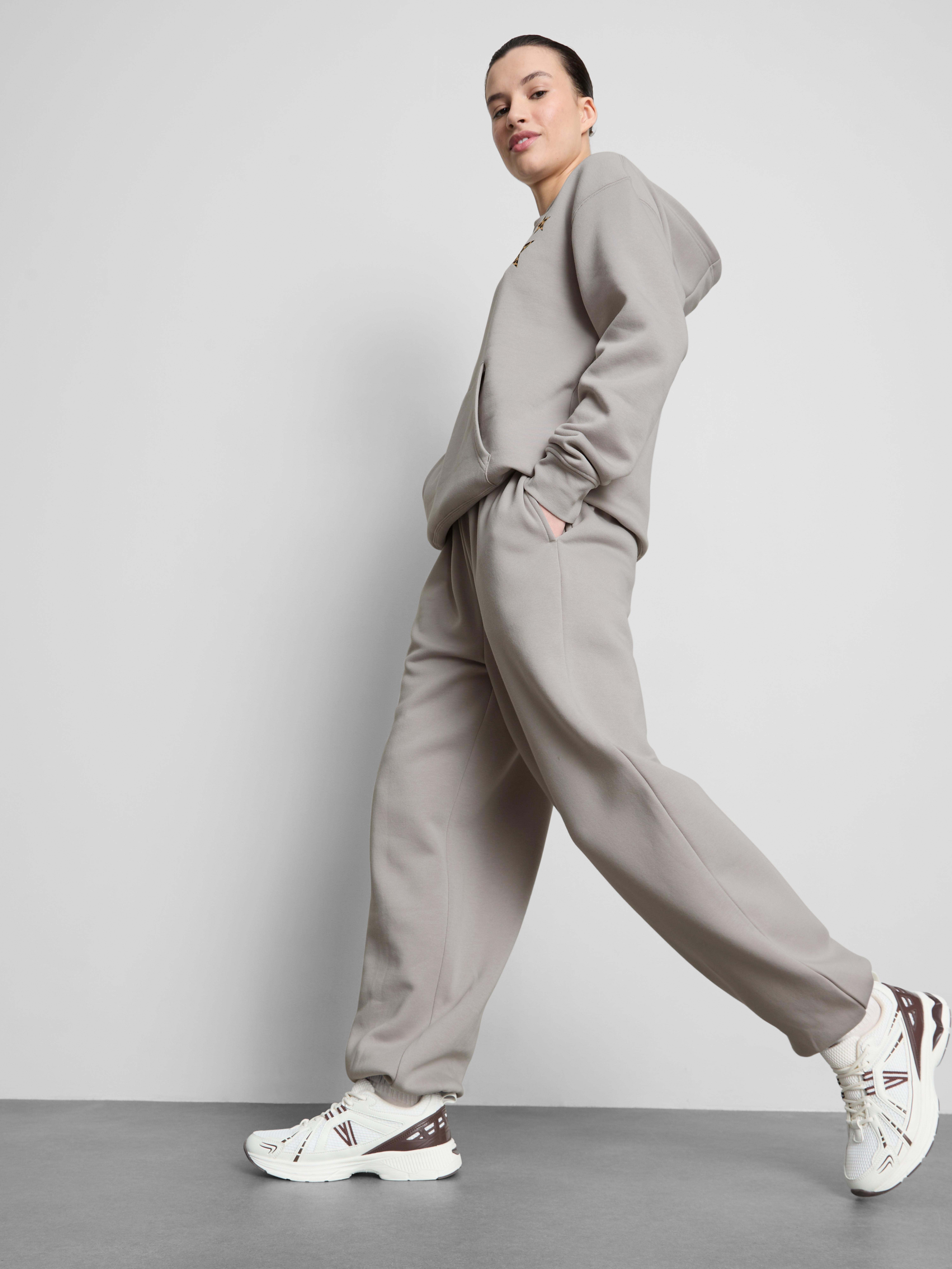 Cotton Blend Cuffed Joggers Grey