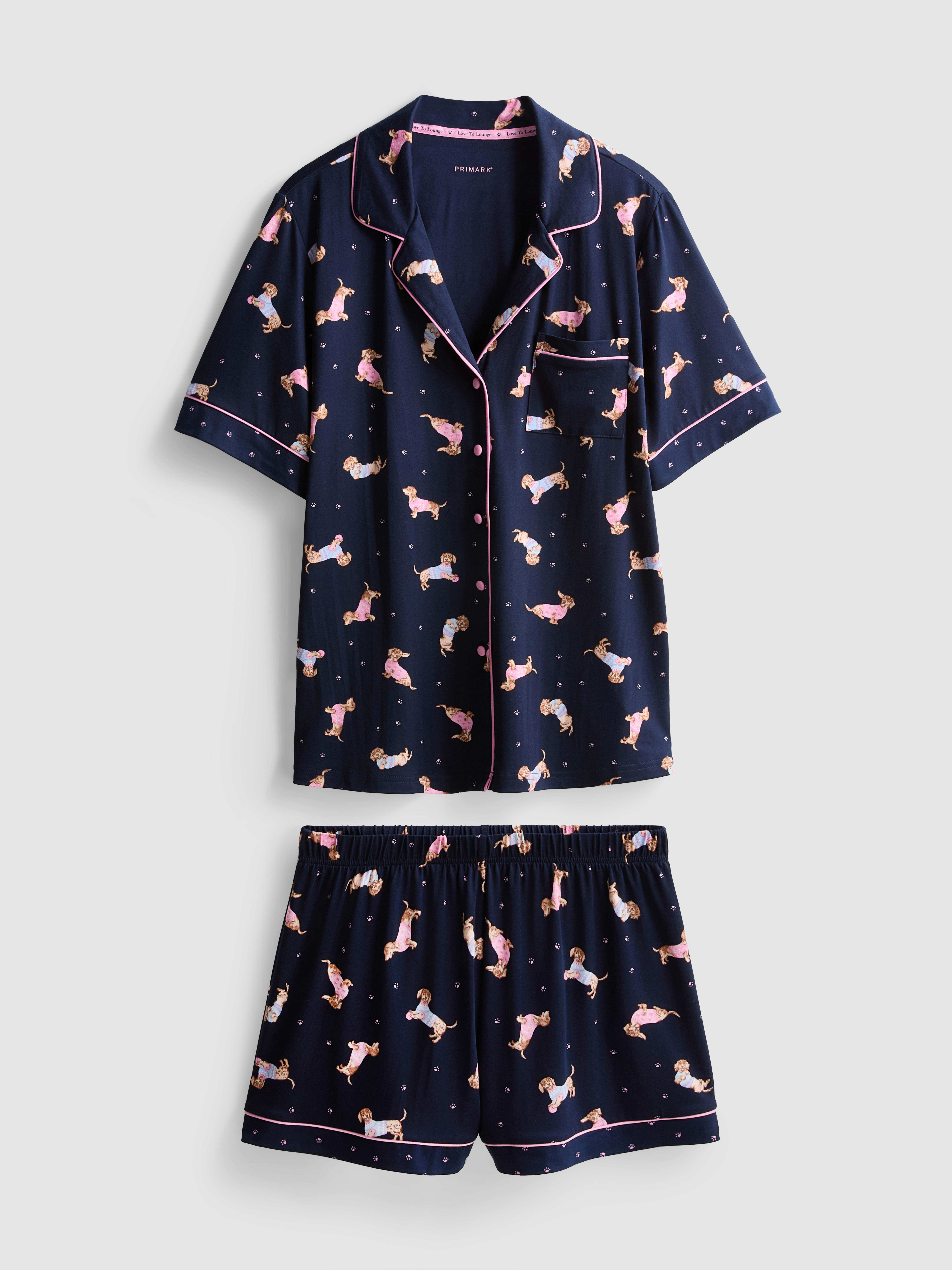 Love To Lounge Dog Printed Boyfriend Shorty Pyjamas