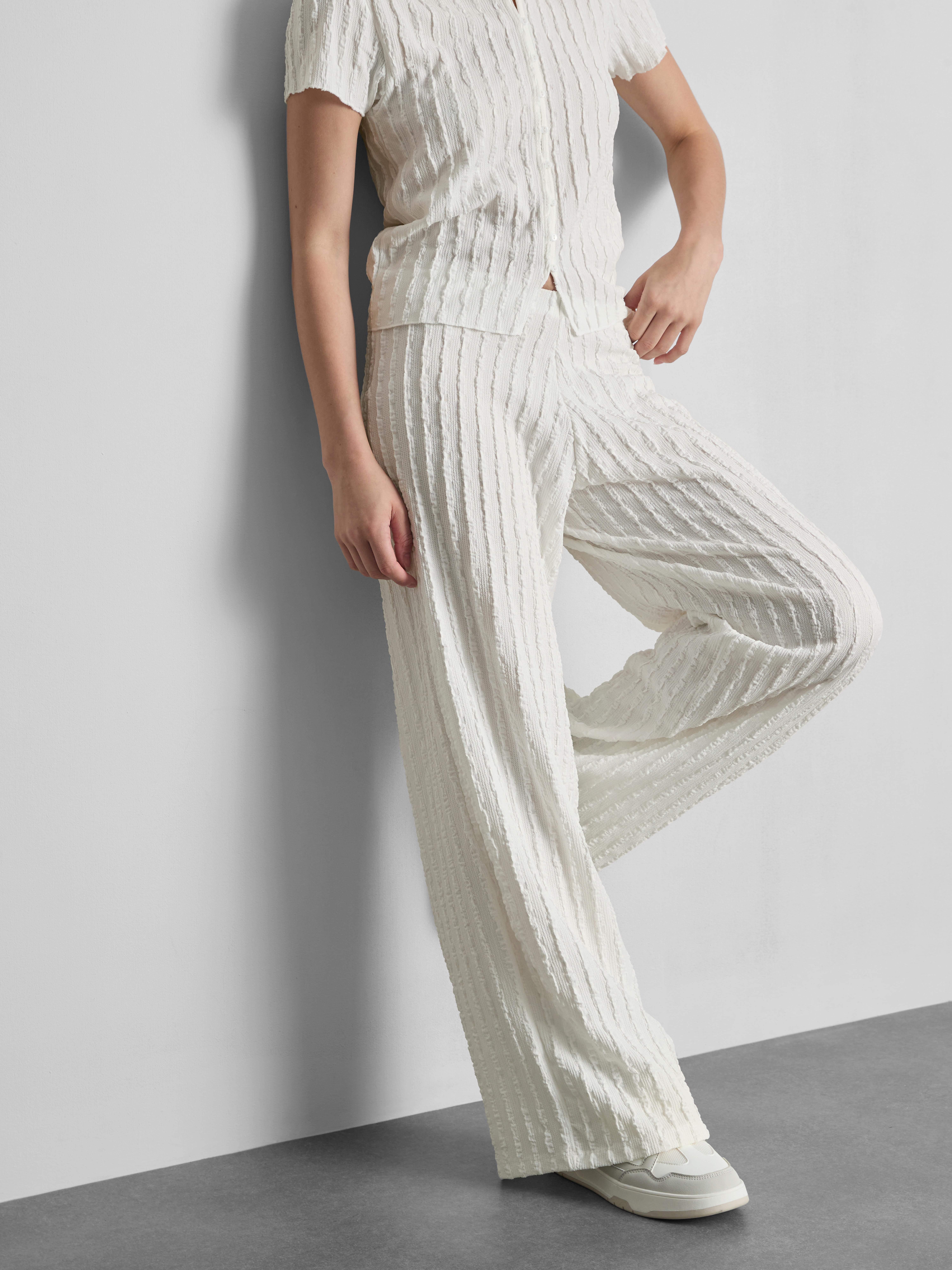 The Primark Scene | Pantalones anchos fruncidos Blanco