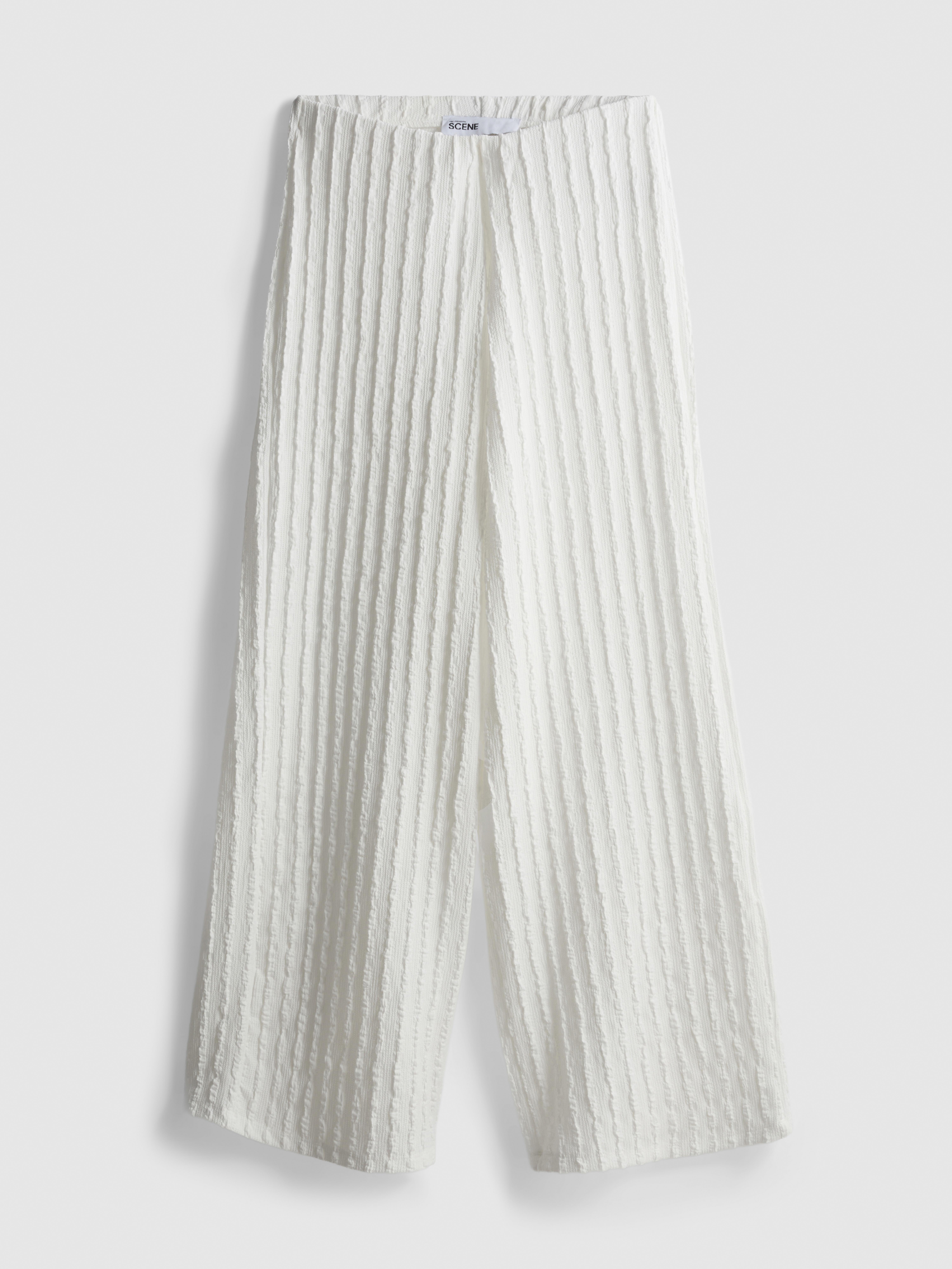 The Primark Scene | Crinkle Wide Leg Trousers White