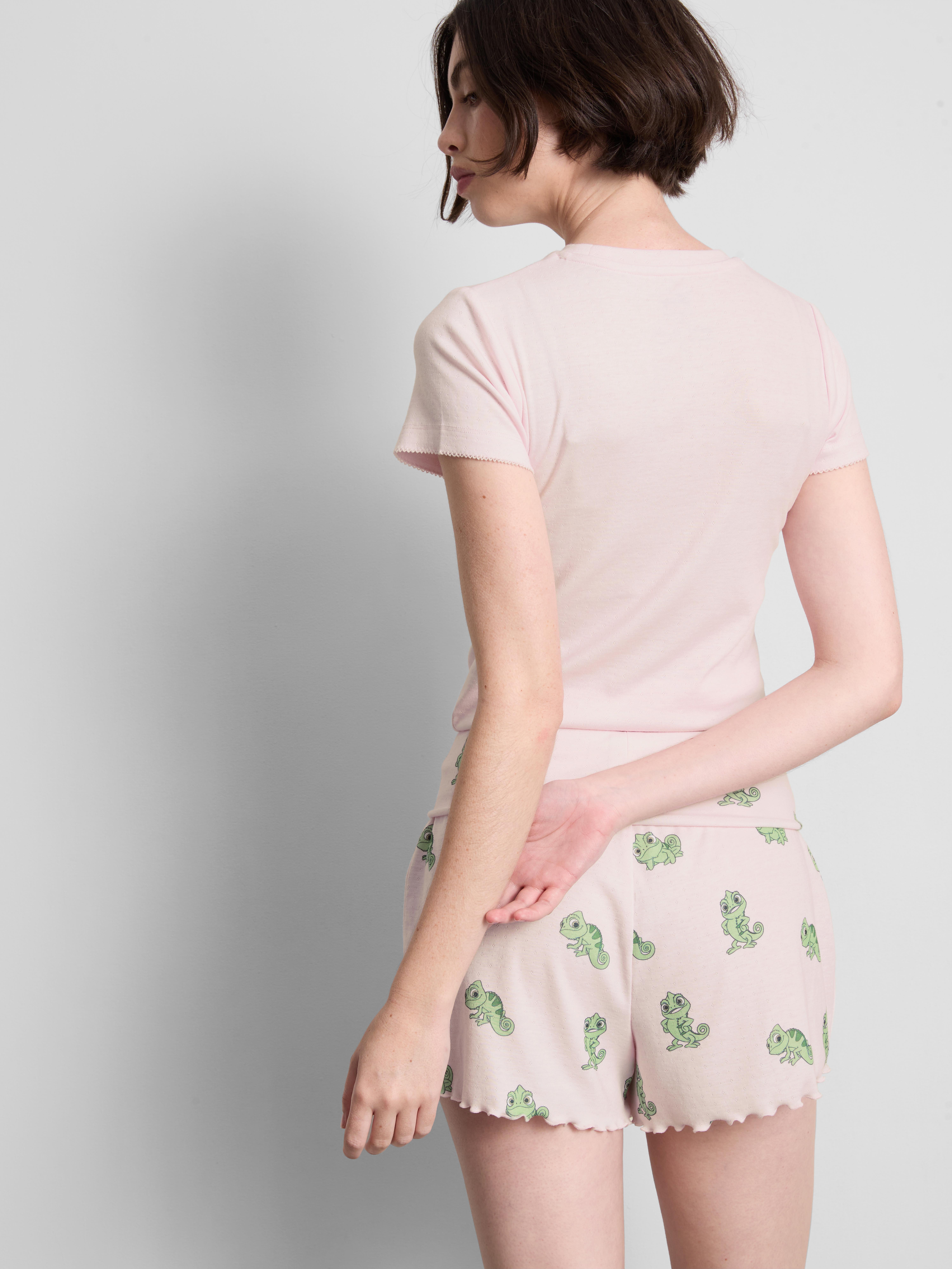 Pijama curto malha geométrica Disney Entrelaçados
