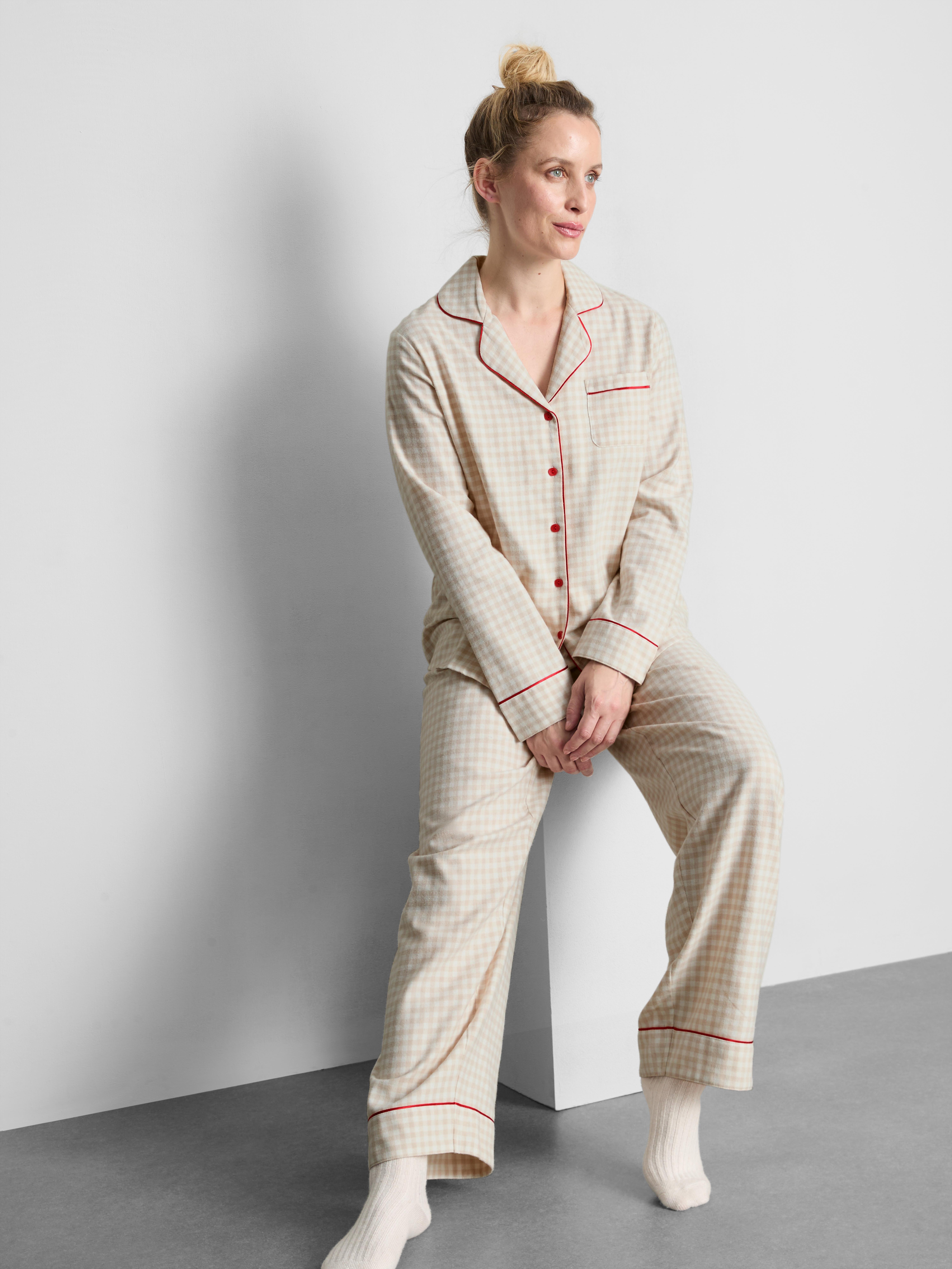 Pure Cotton Flannel Boyfriend Pajamas