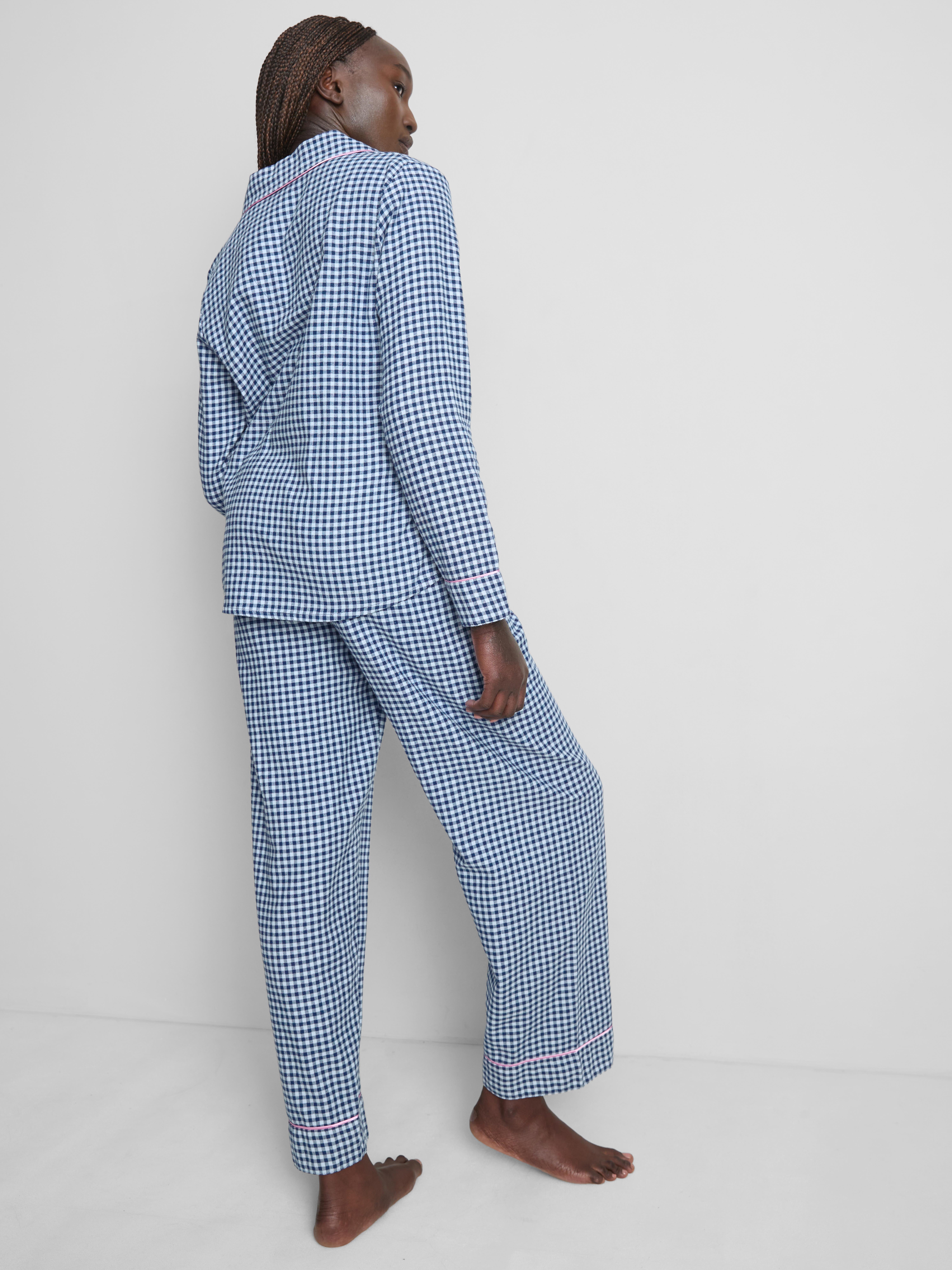 Flanellen boyfriend-pyjama van puur katoen