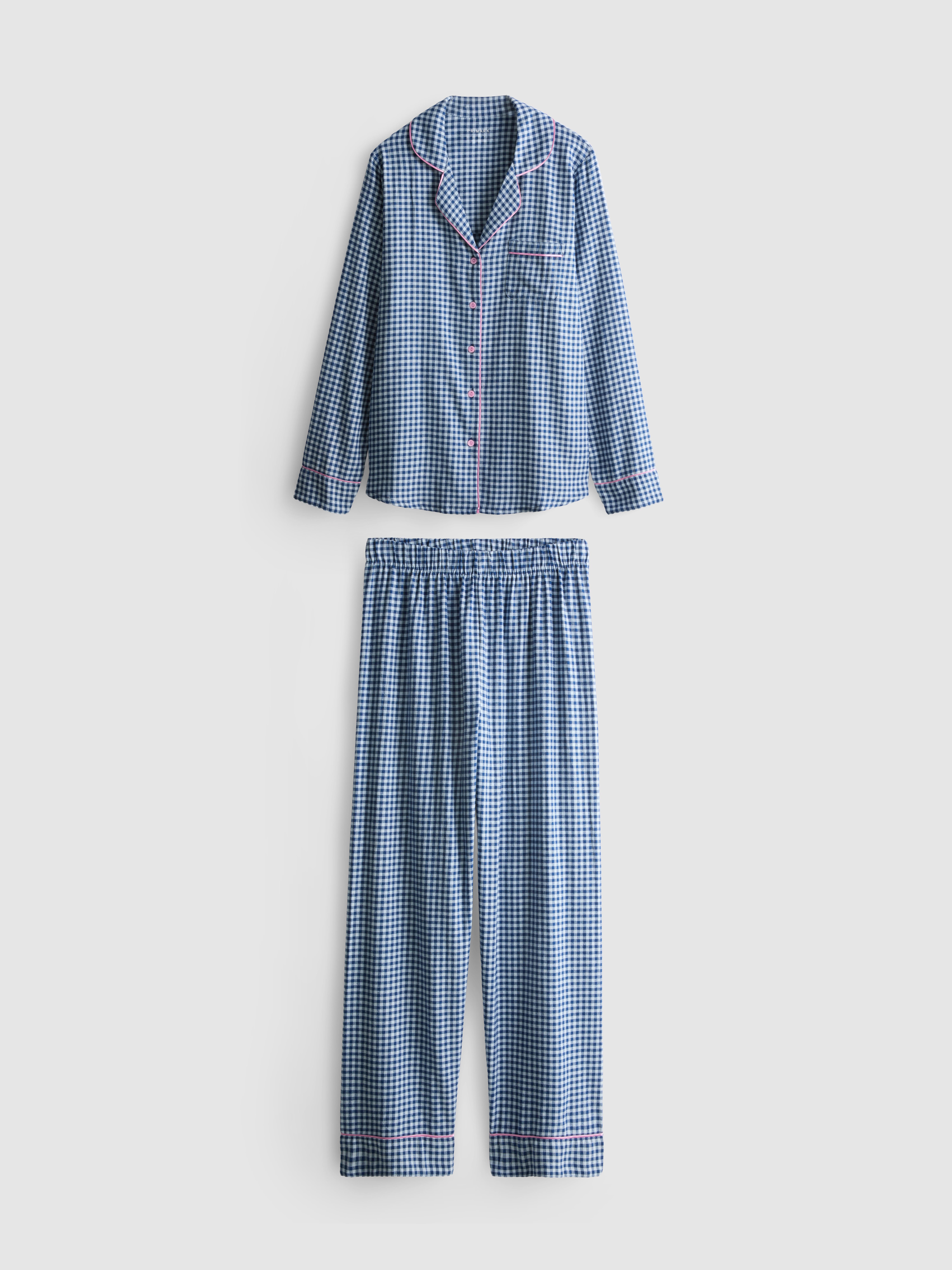 Flanellen boyfriend-pyjama van puur katoen