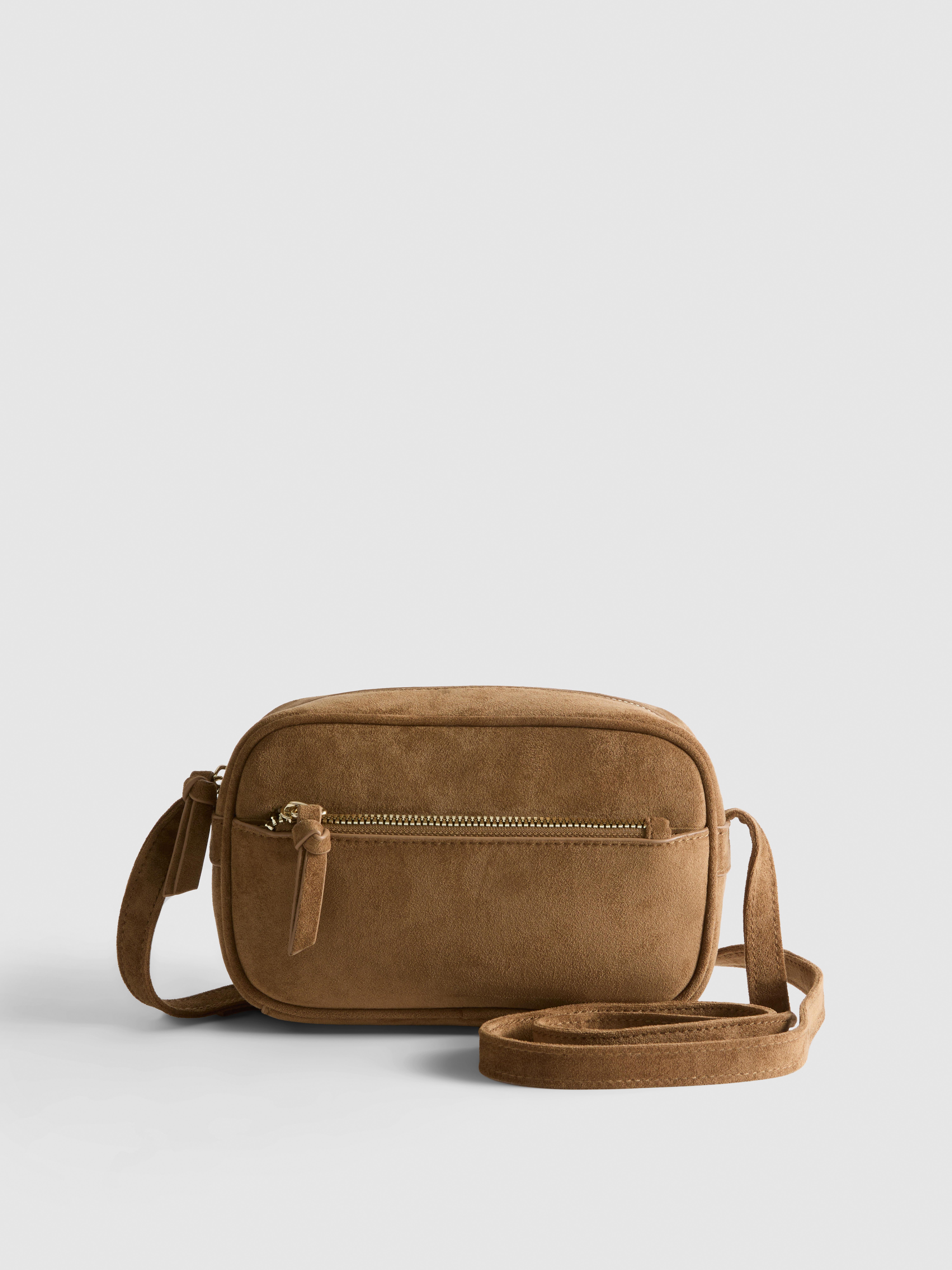 Faux Suede Camera Bag