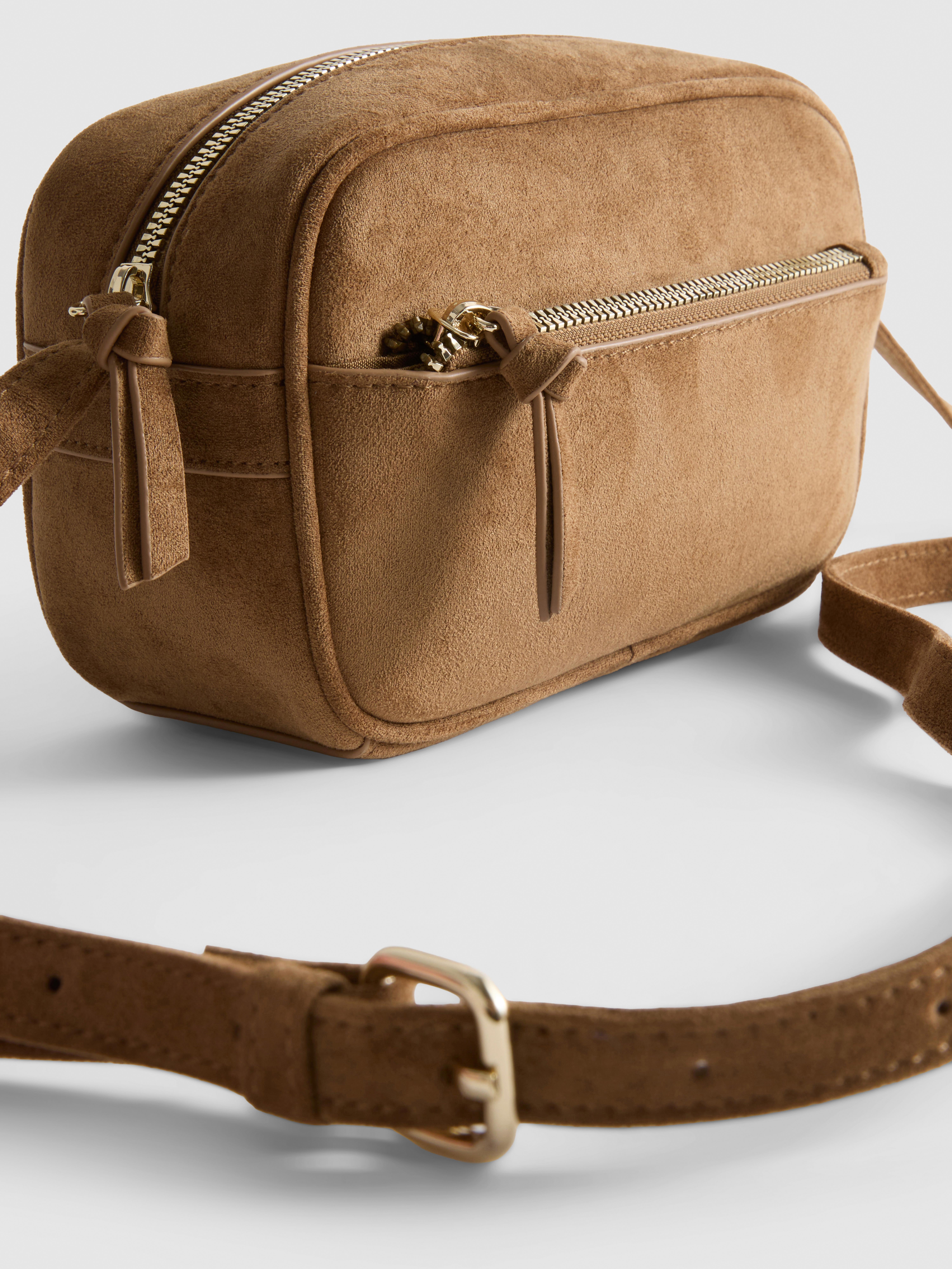 Faux Suede Camera Bag