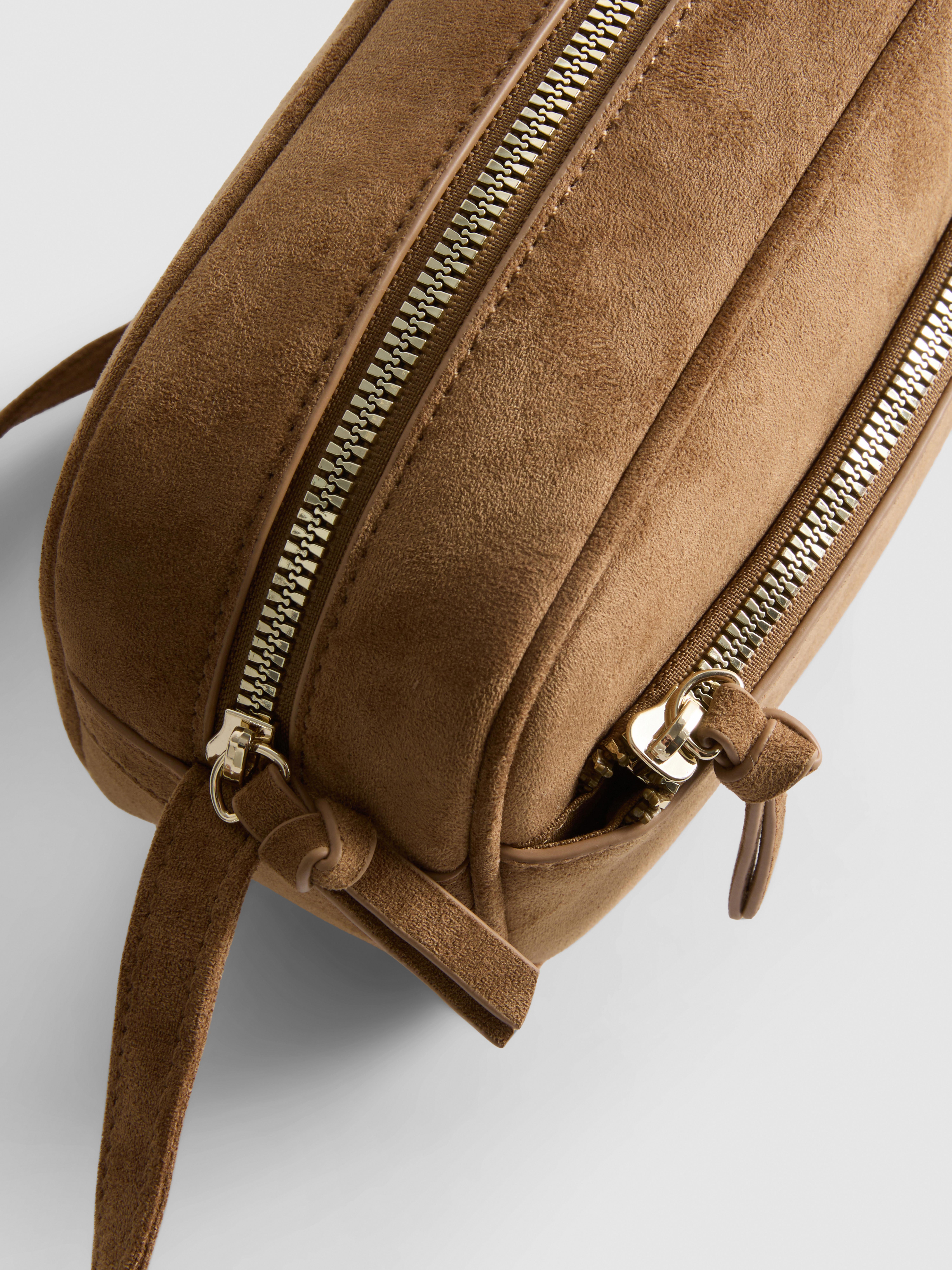 Faux Suede Camera Bag