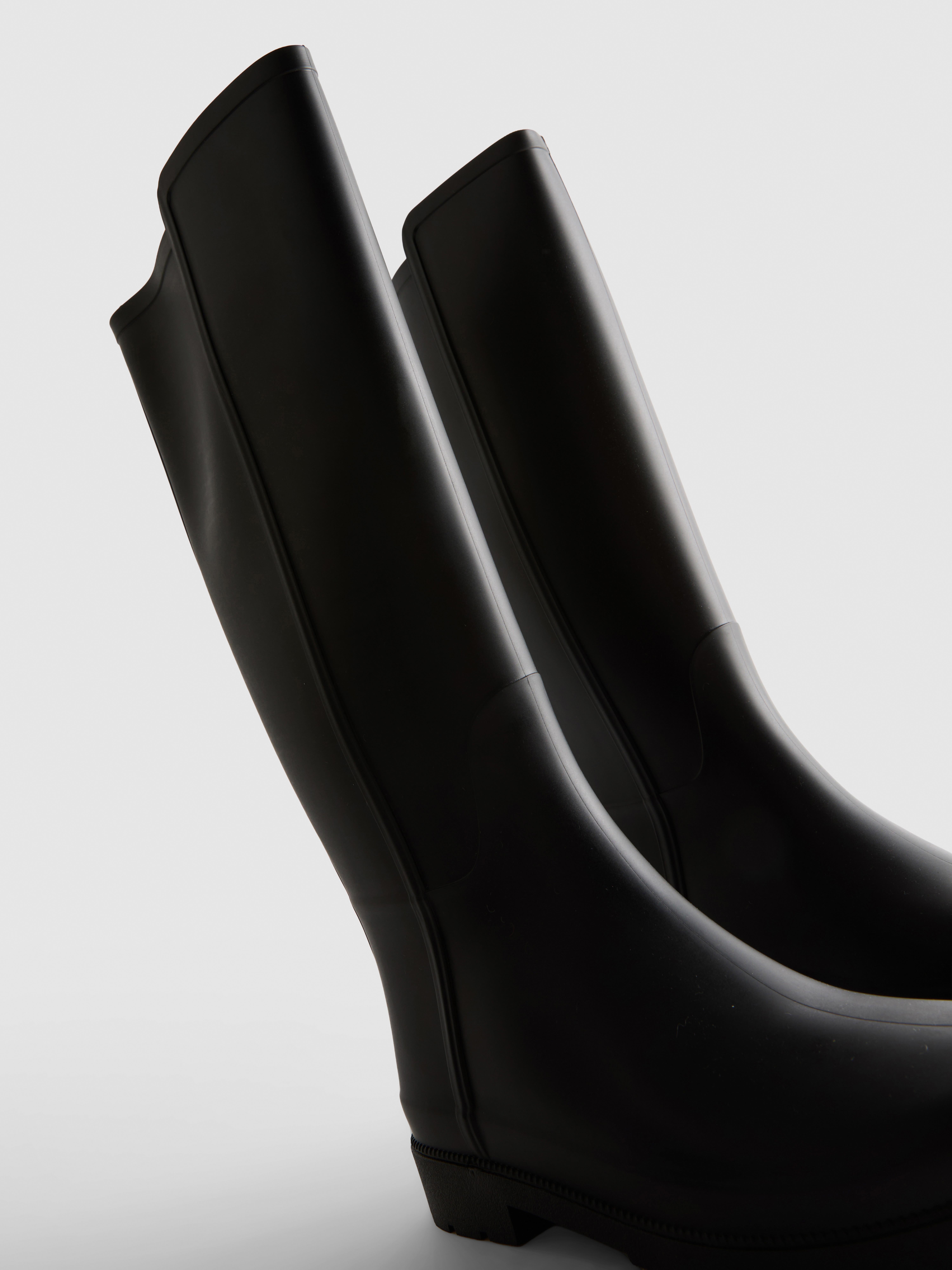 Sleek Knee High Rain Boots
