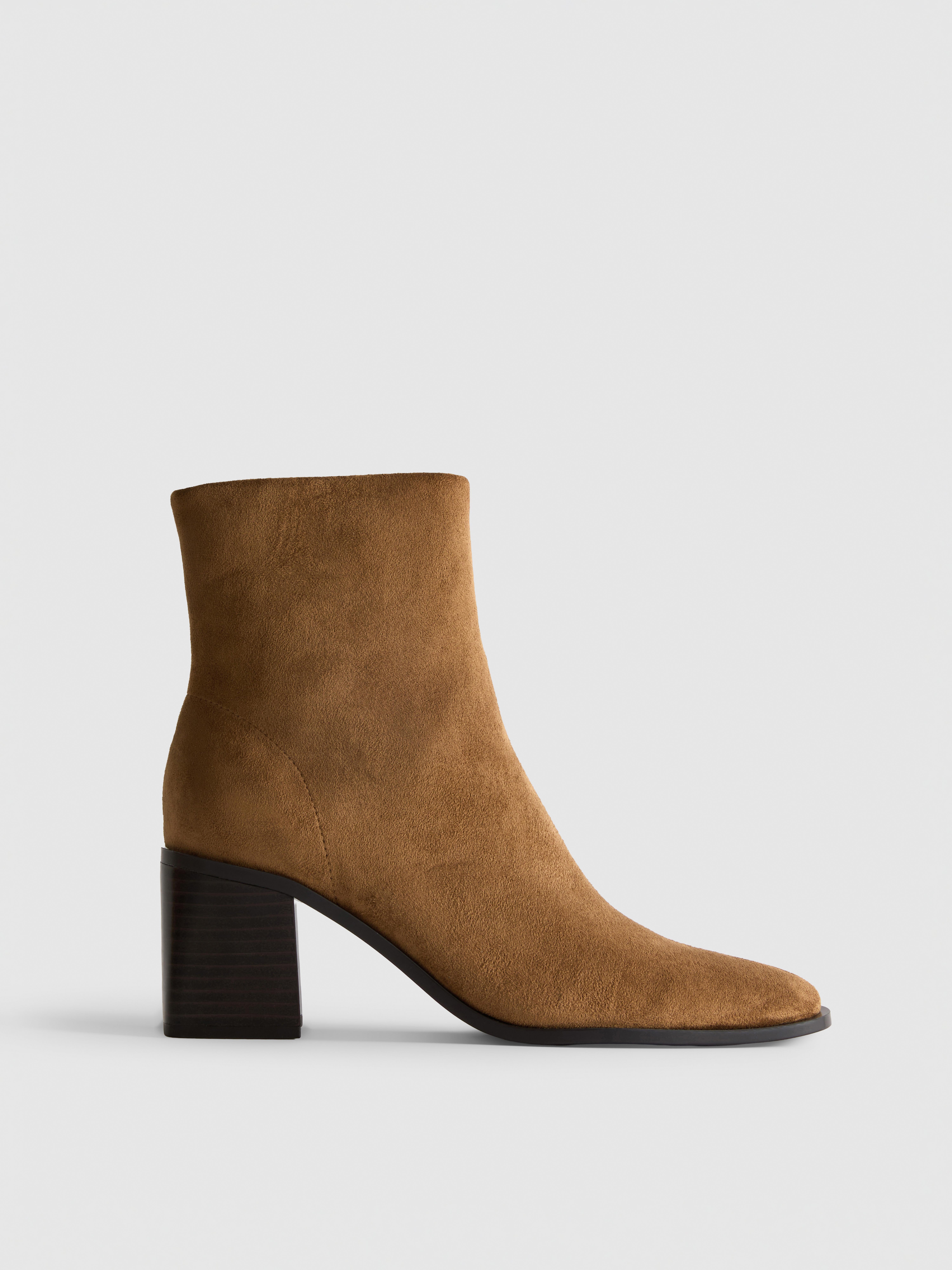 Faux Suede Pointed Ankle Boots