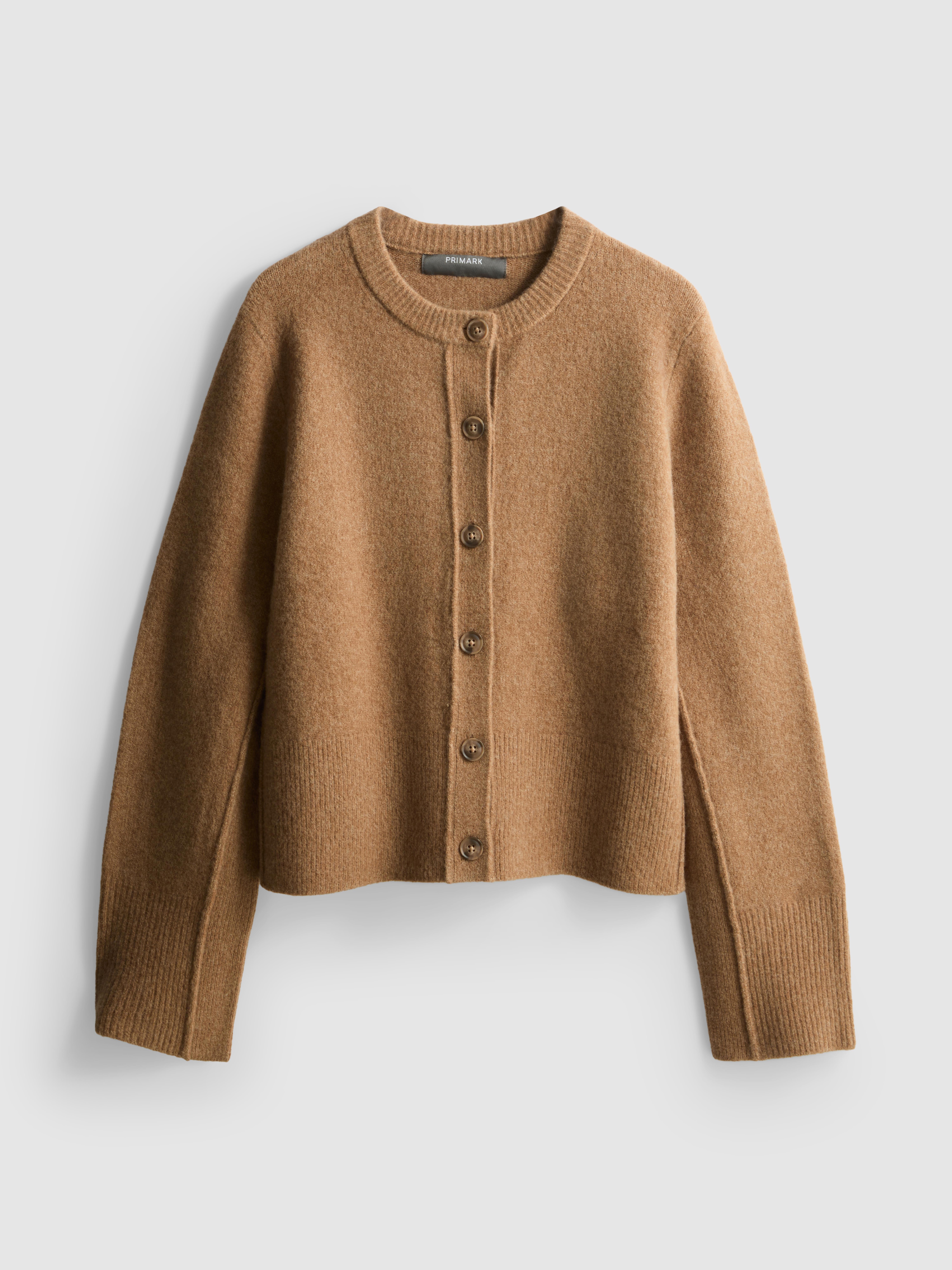 Relaxed Knitted Crew Neck Cardigan