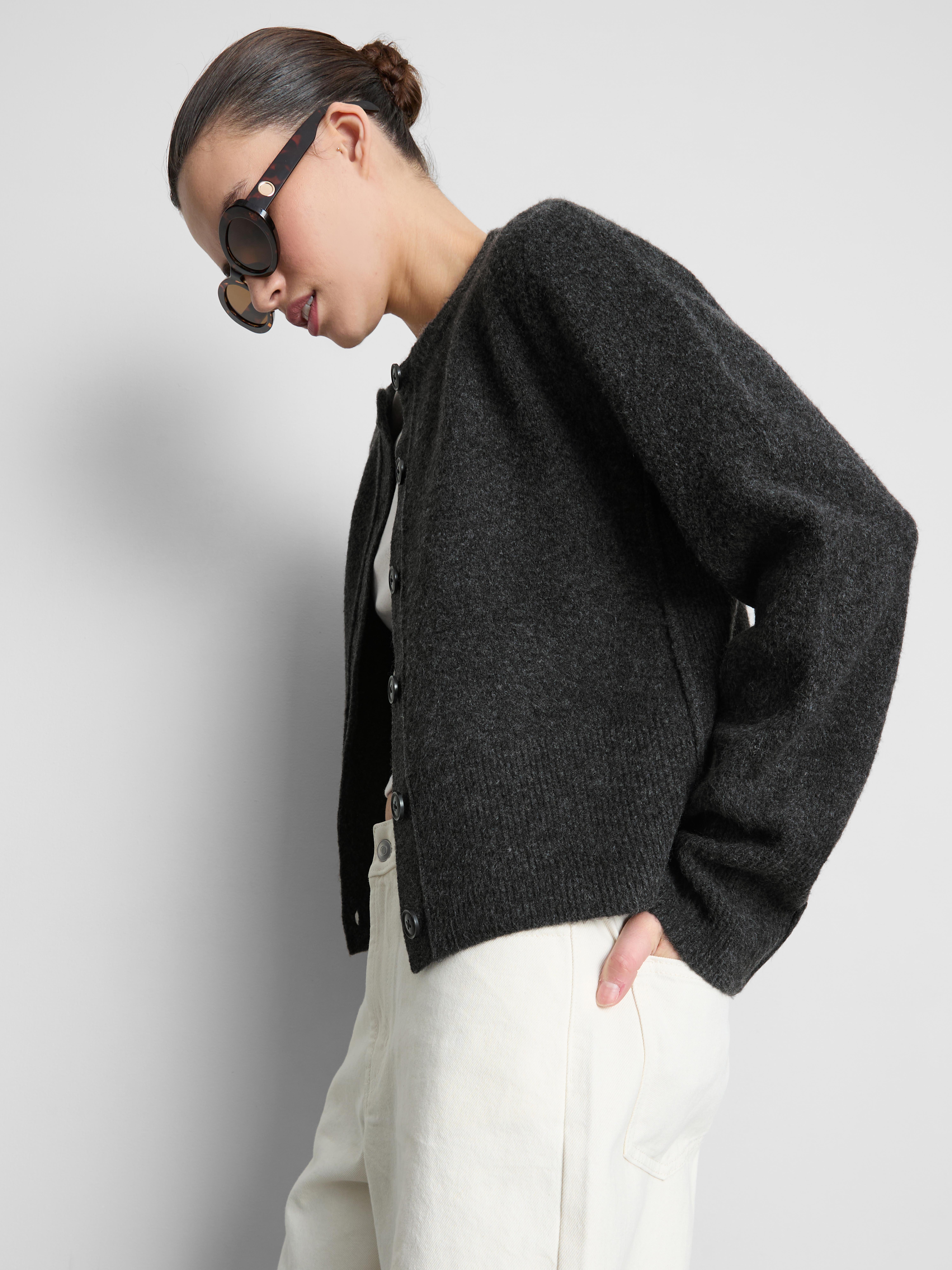 Relaxed Knitted Crew Neck Cardigan