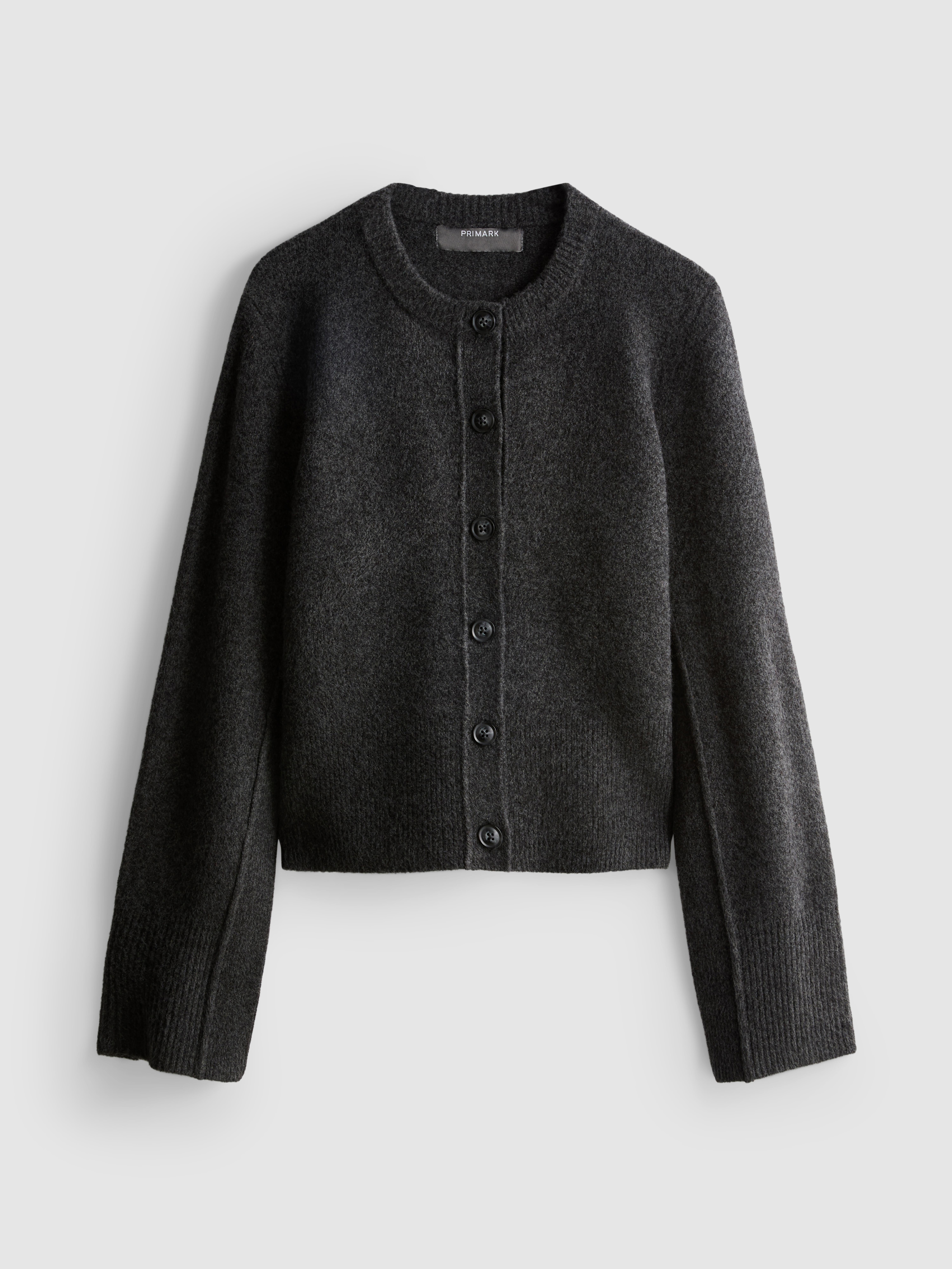 Relaxed Knitted Crew Neck Cardigan