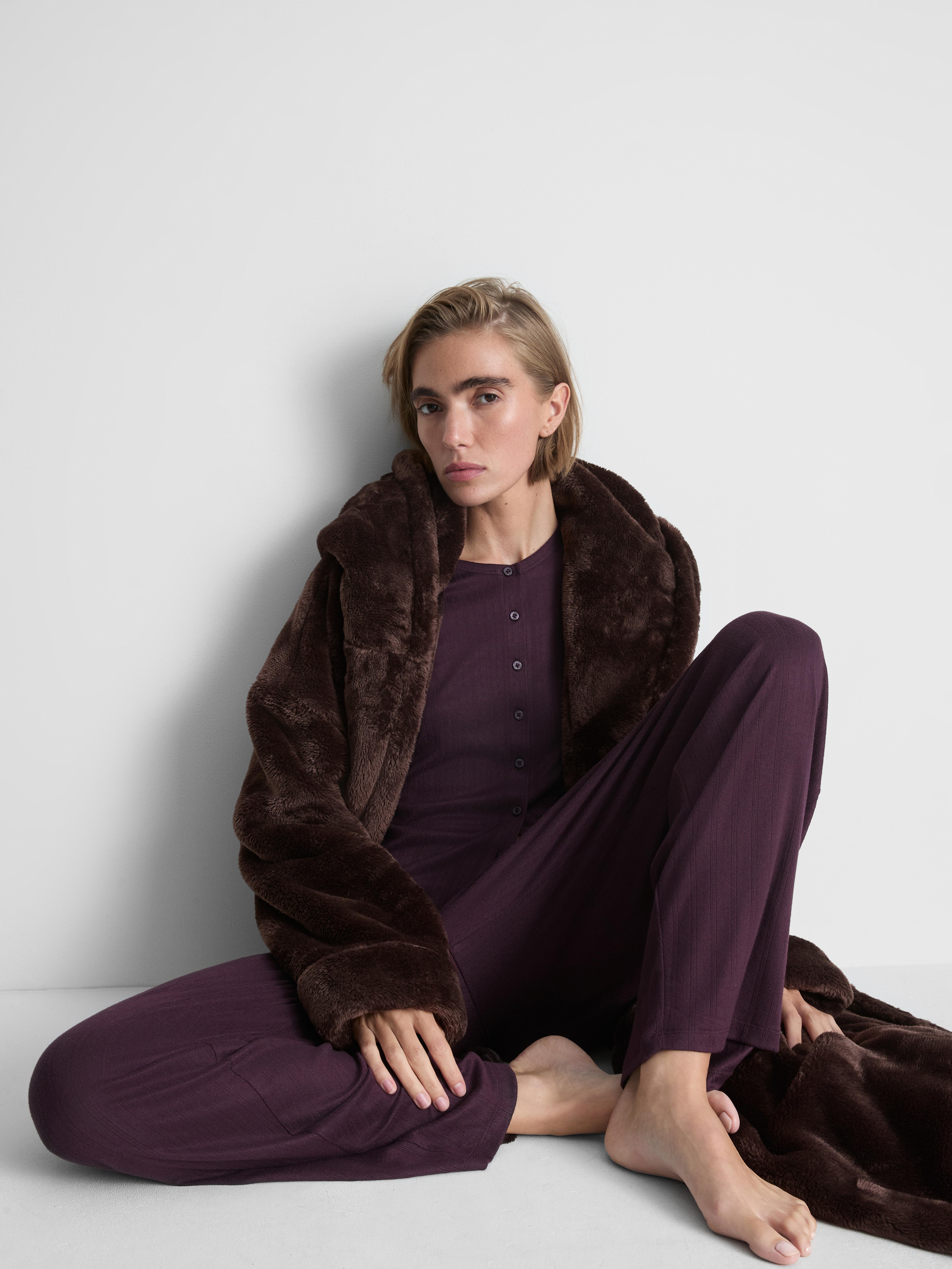 Plush Hooded Maxi Dressing Gown
