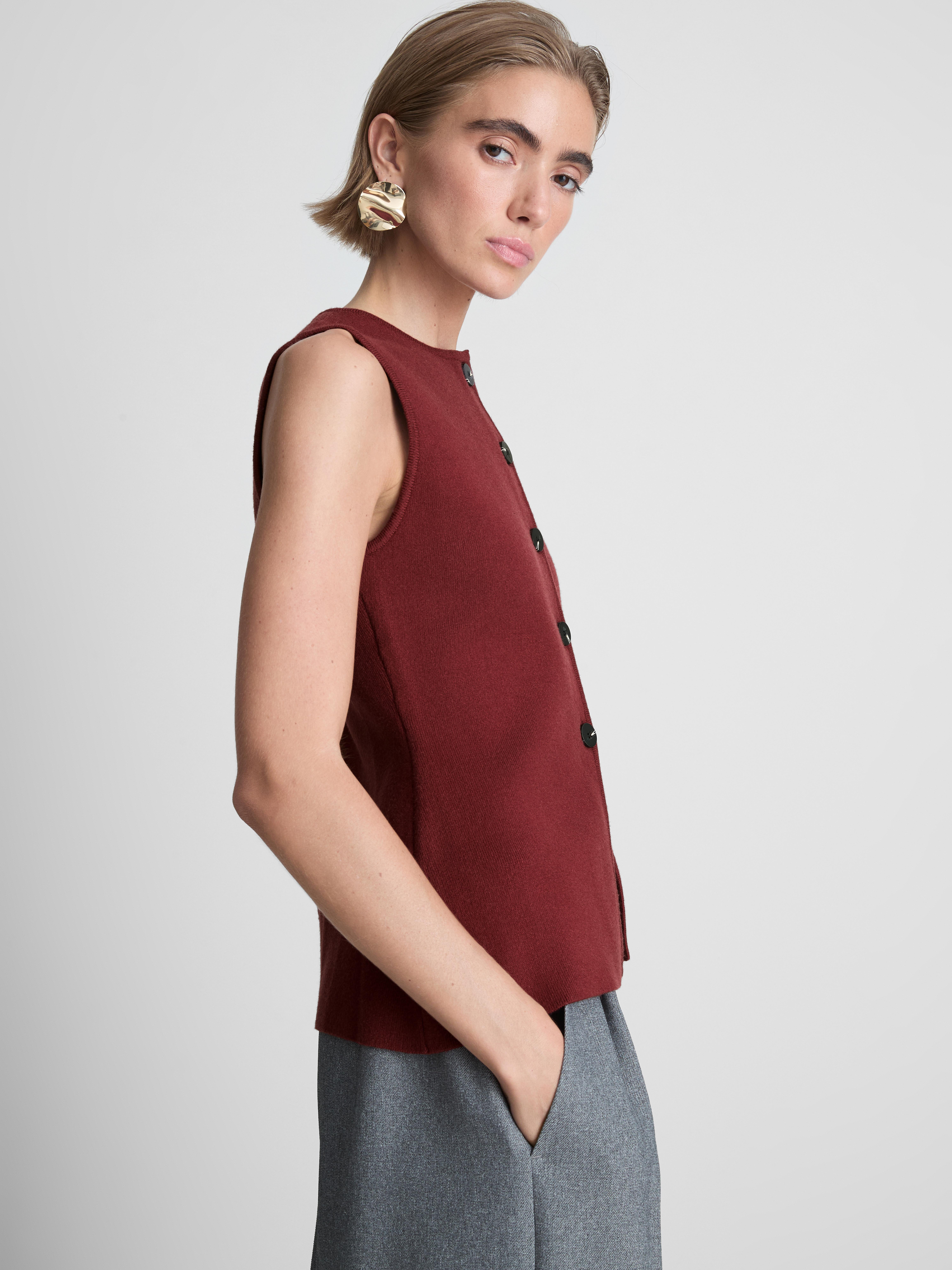 Gilet de costume en maille serrée à ourlet fendu