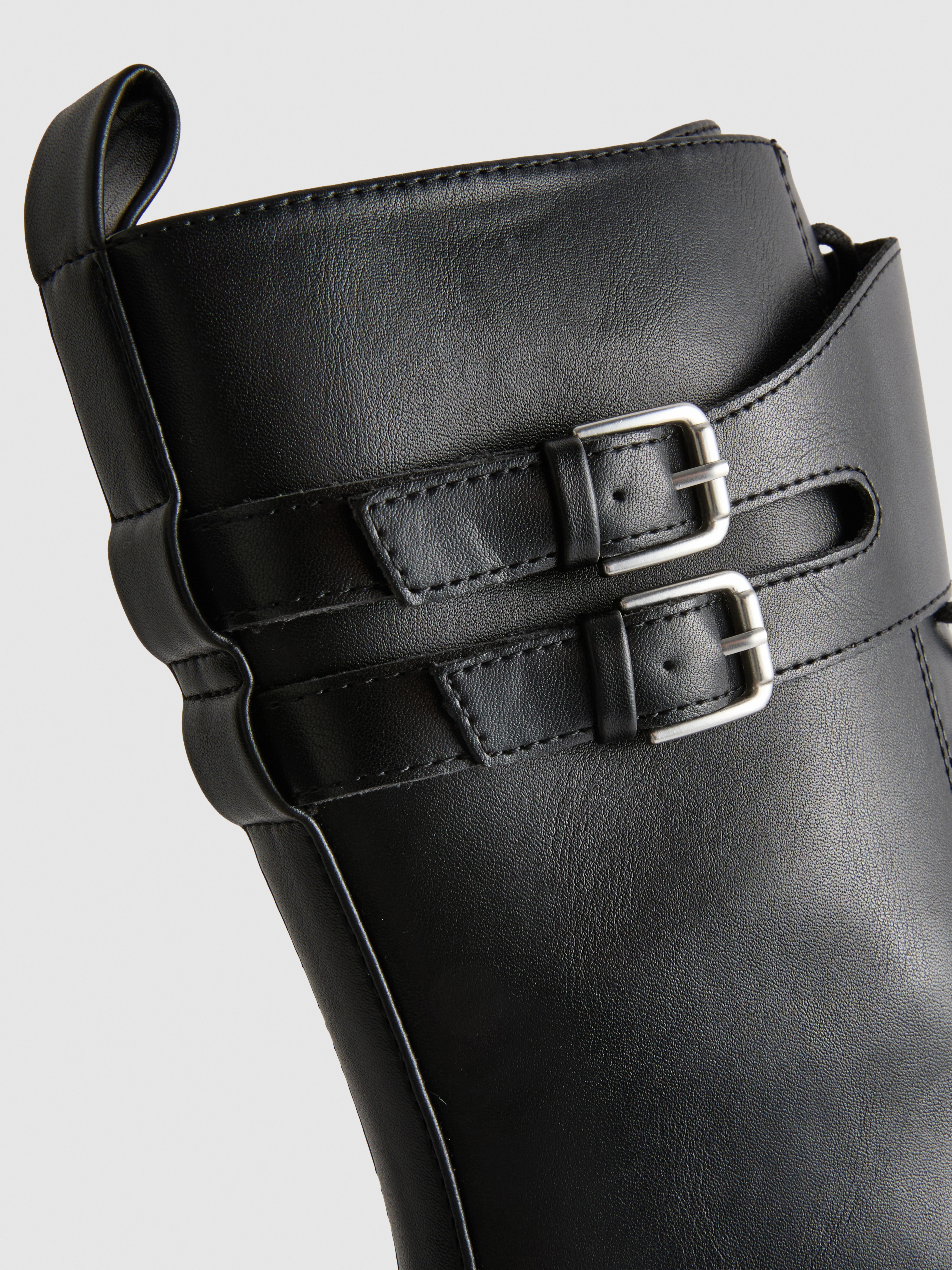 Faux Leather Lace Up Utility Boots