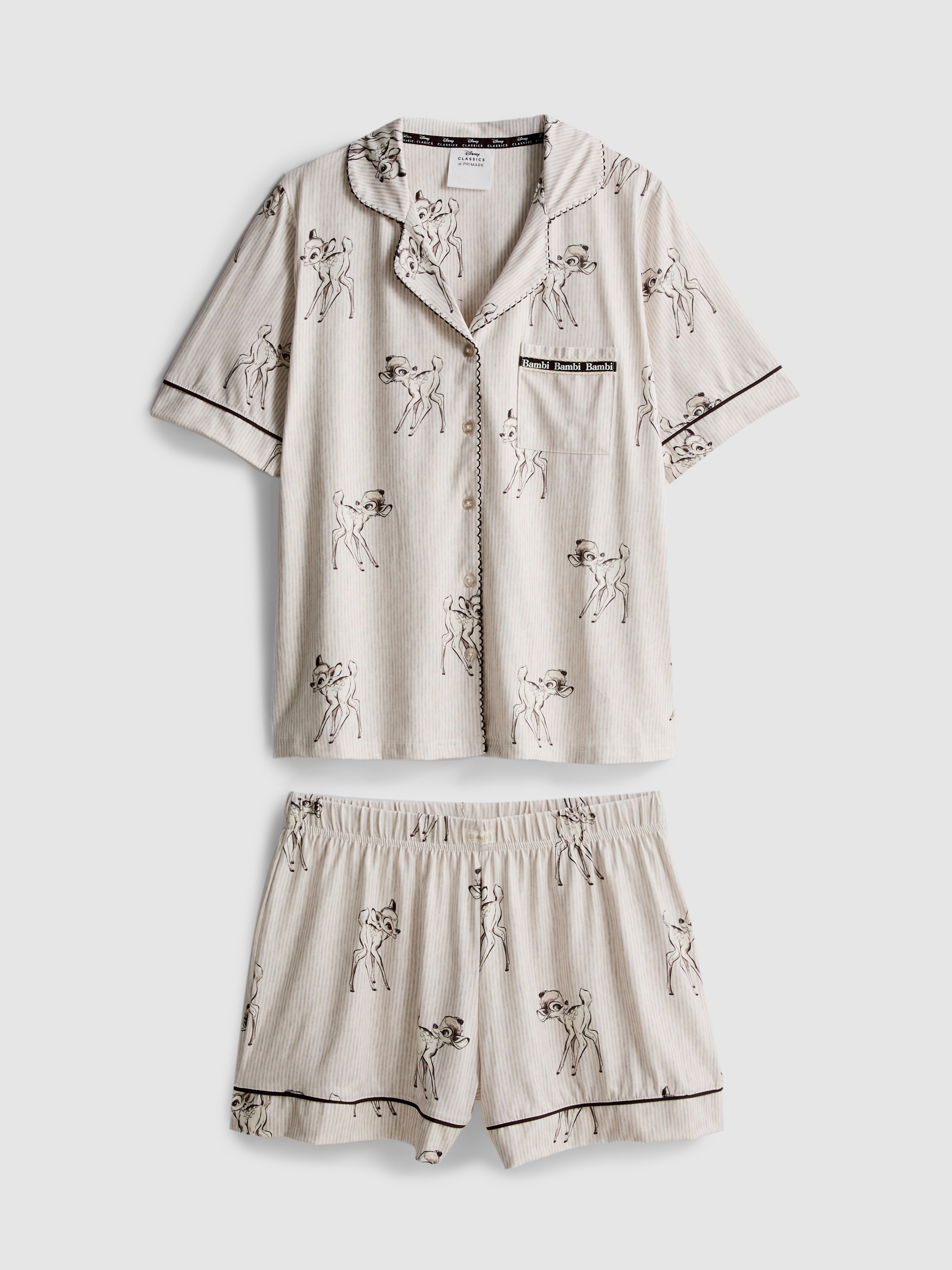 Disney's Bambi Striped Boyfriend Shorty Pajamas