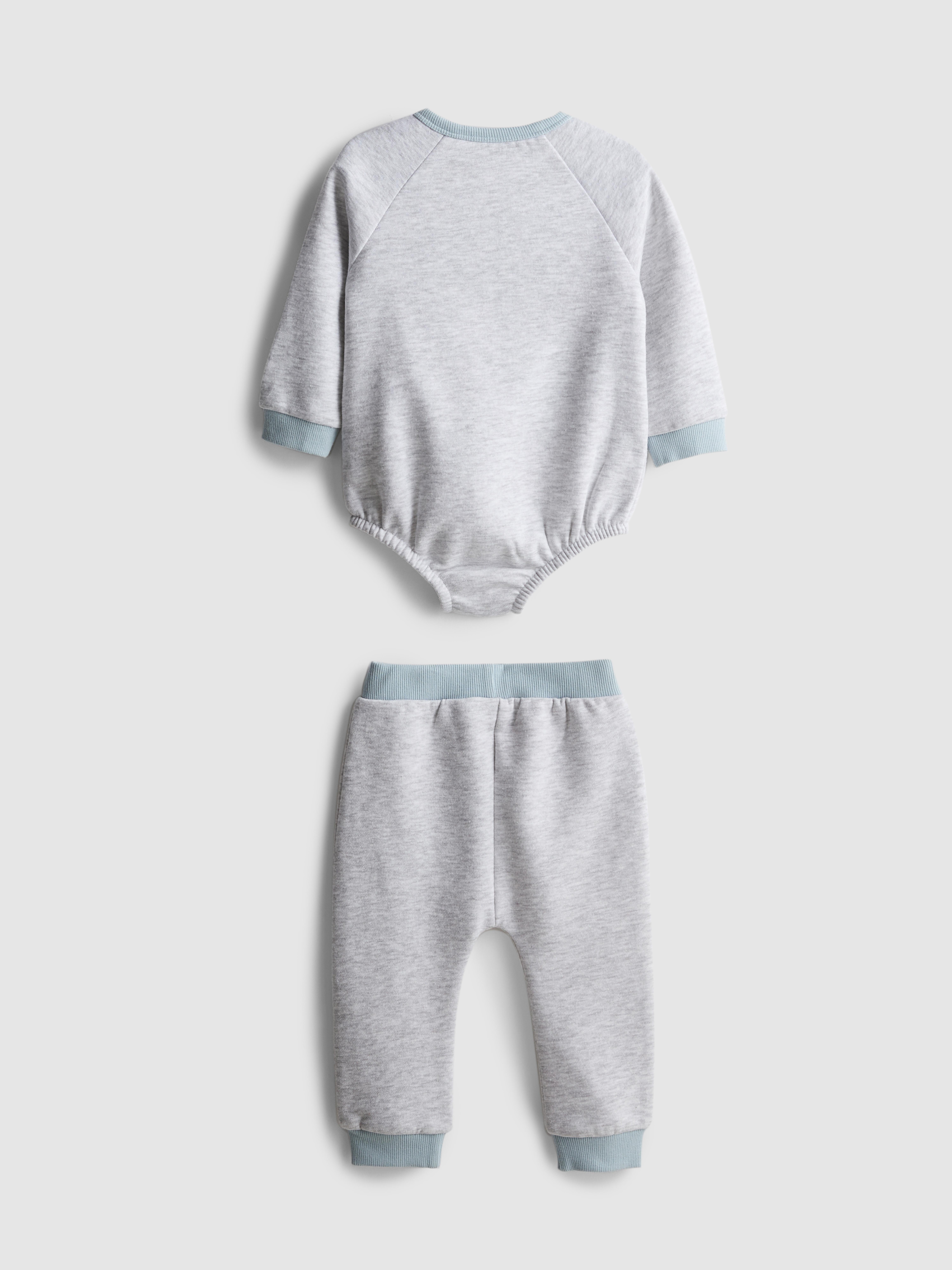 0-18mths | Pure Cotton Bodysuit and Joggers Newborn Set